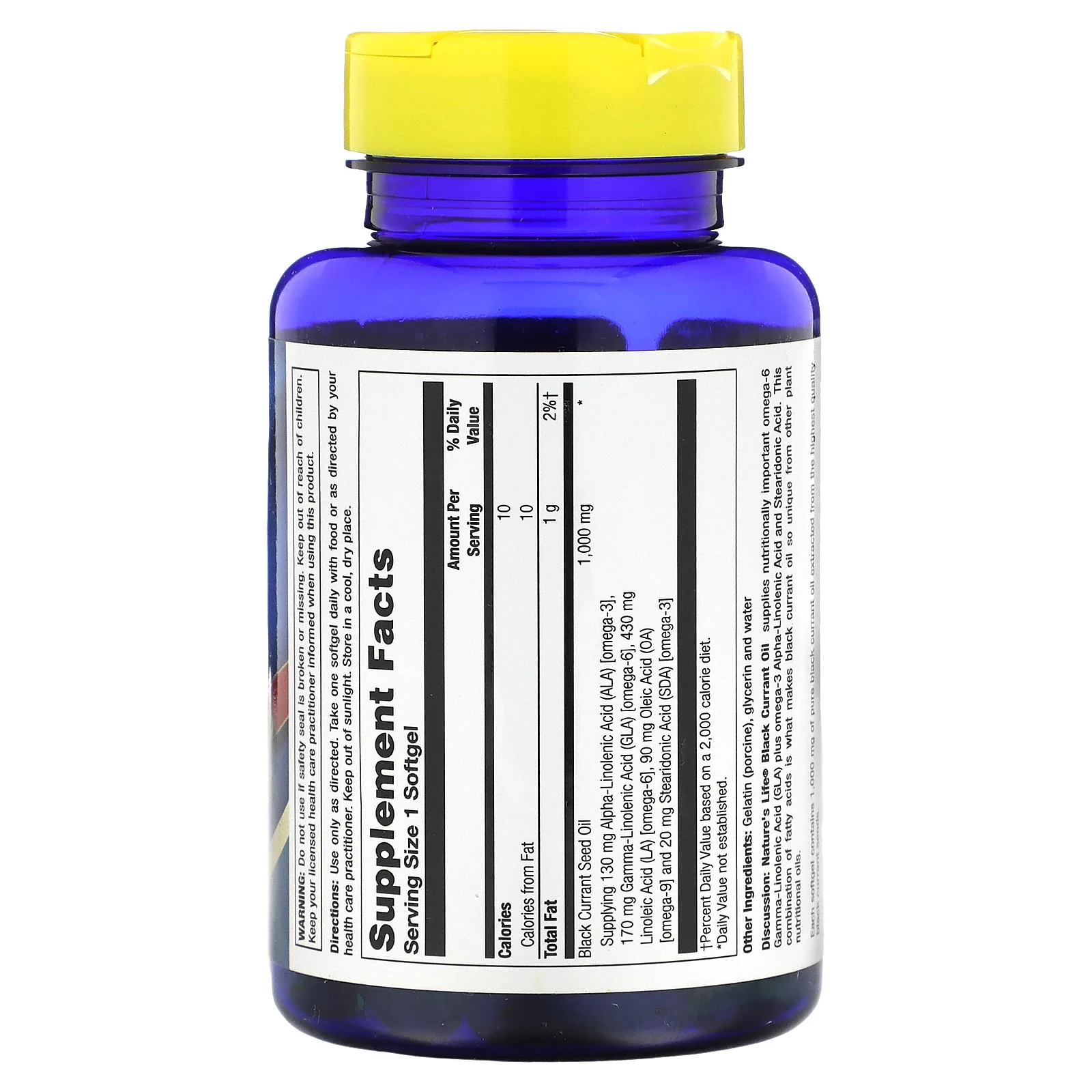 Nature's Life, Масло черной смородины, 1000 мг, 60 мягких таблеток