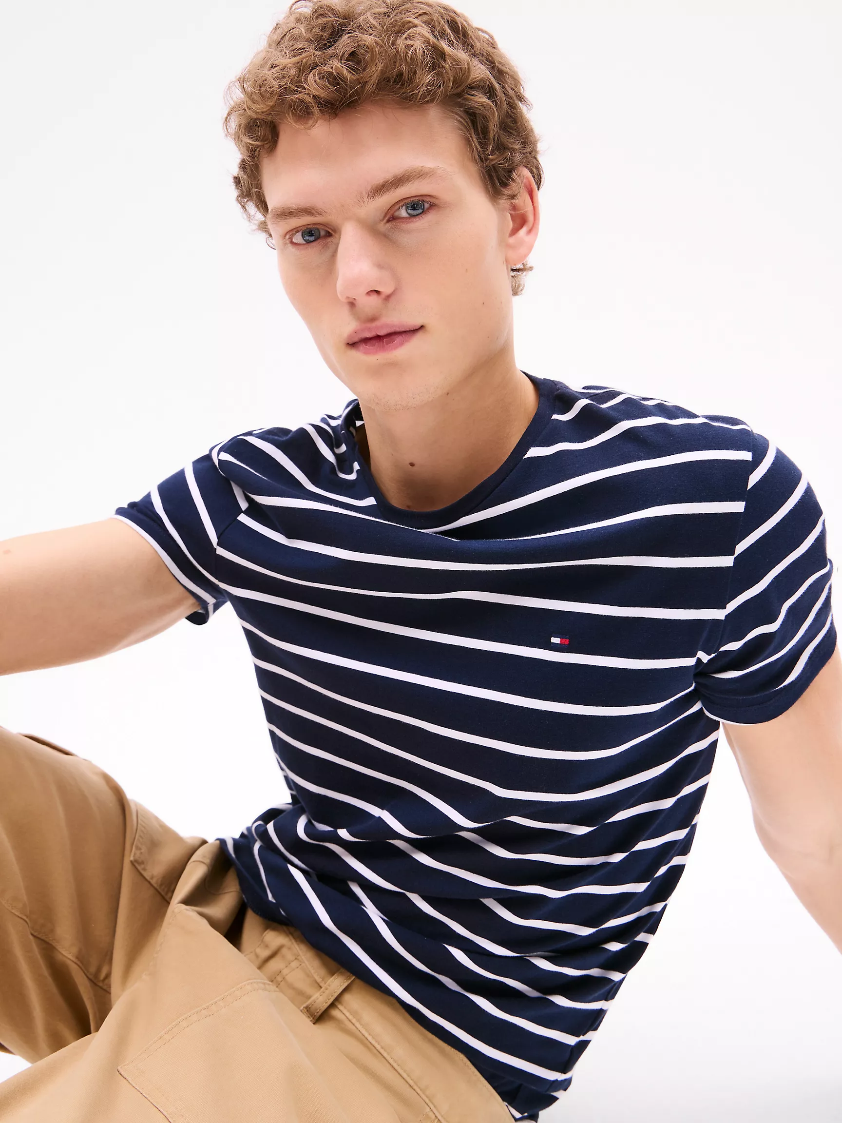 Мужская футболка Tommy Hilfiger, Эластичная футболка премиального качества сверхприталенного кроя