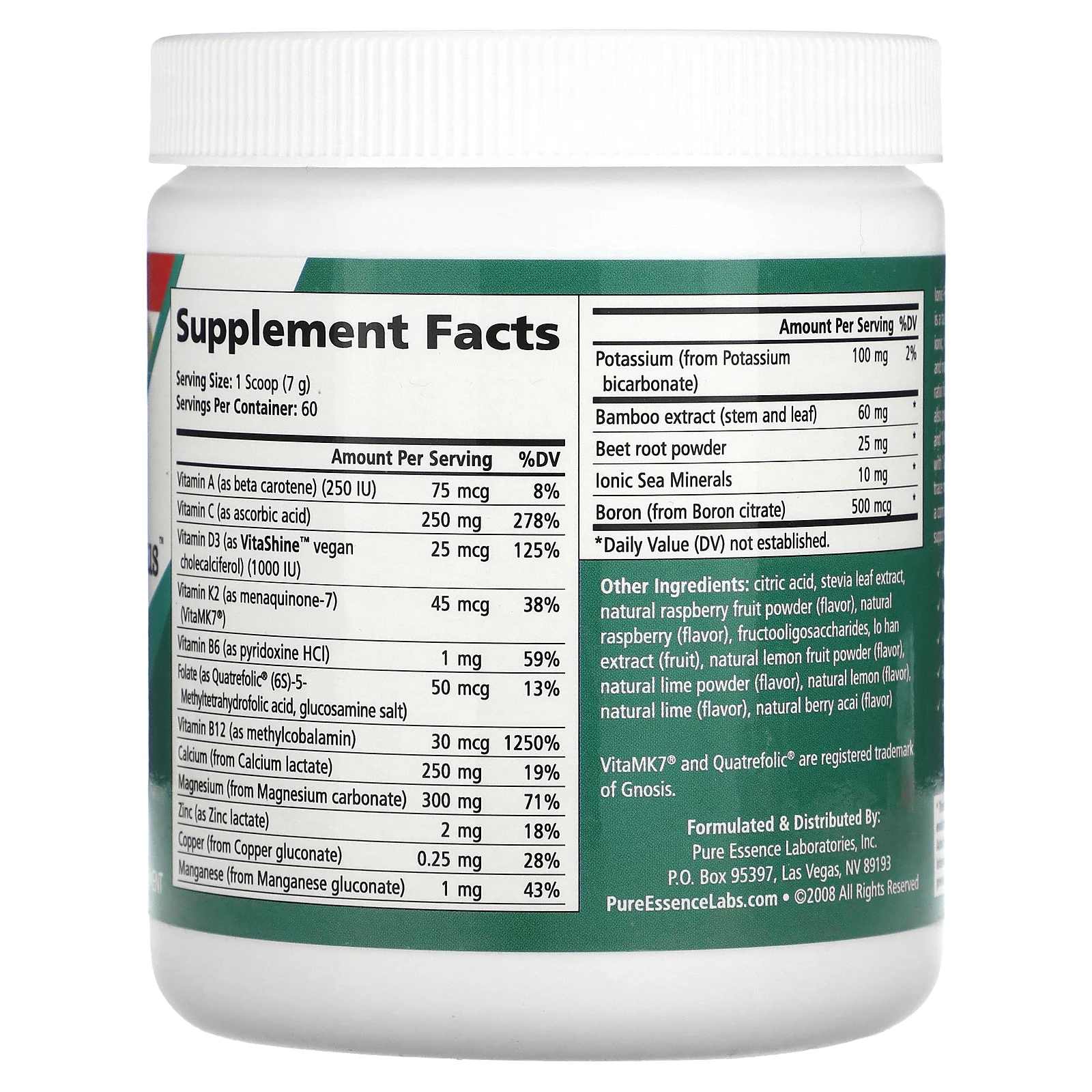 Pure Essence, Ionic-Fizz, Super D-K Calcium Plus, малиновый лимонад, 420 г (14,82 унции)