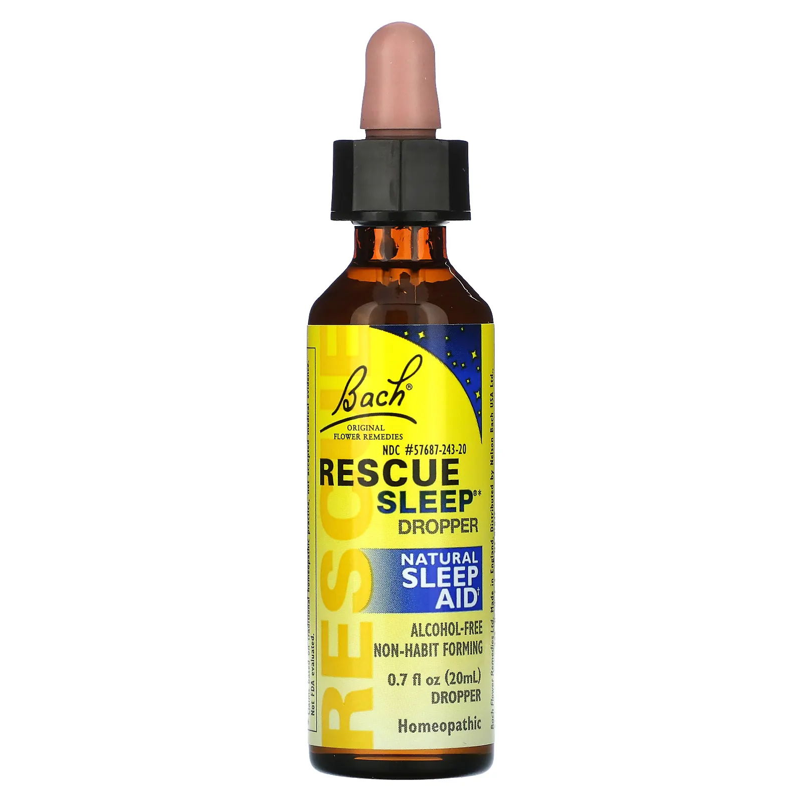 Bach, Original Flower Remedies, спасательная капельница для сна, натуральное средство для сна, 20 мл (0,7 жидк. Унции)