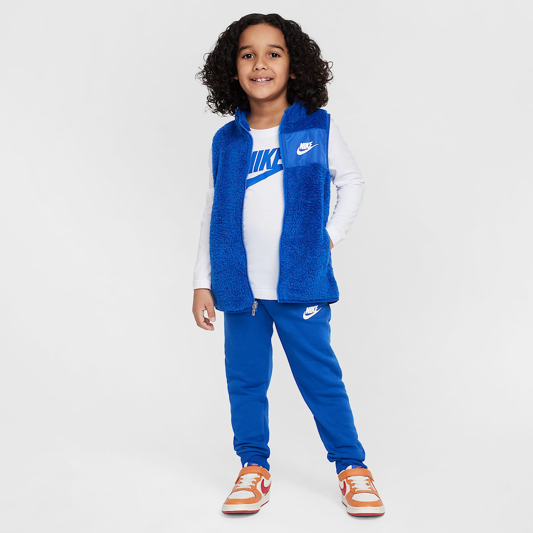 Nike Club Little Kids' Long Sleeve T-Shirt, Vest, and Pants Set