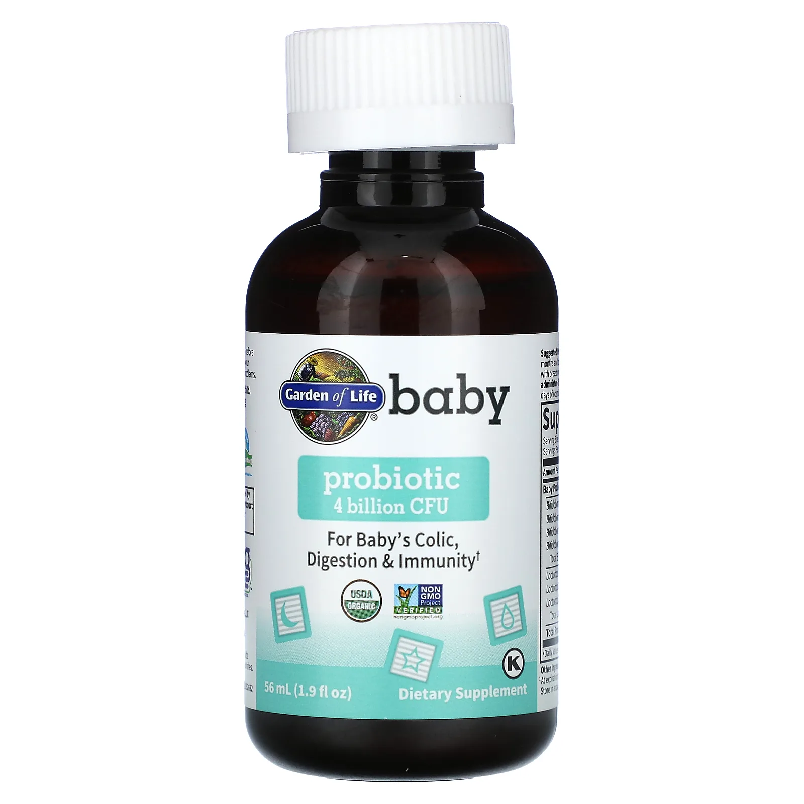 Garden of Life, Baby, Probiotic, пробиотик для детей, 4 млрд КОЕ, 56 мл (1,9 жидк. унций)