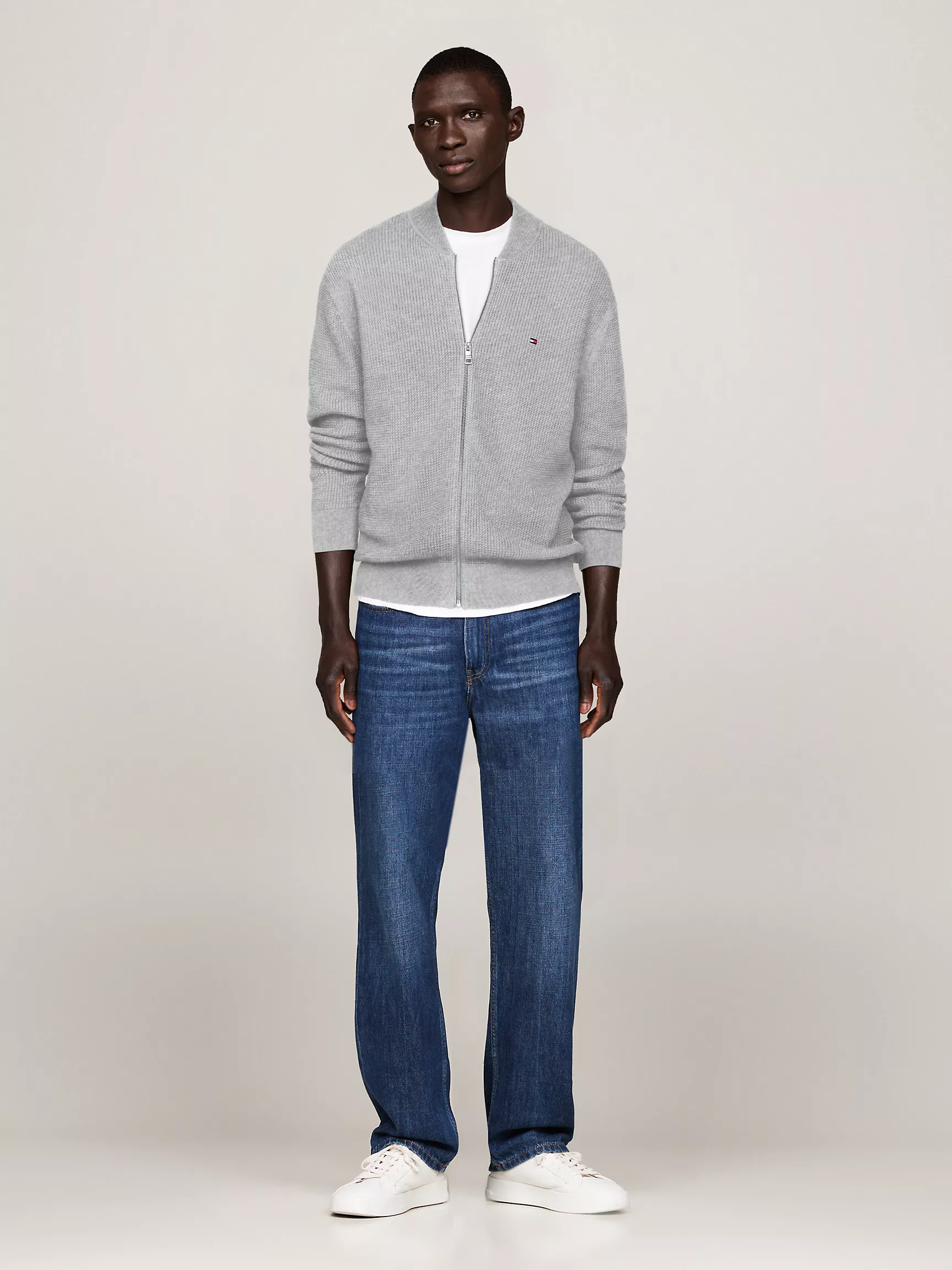 Мужской свитер Tommy Hilfiger, Фактурный вязаный свитер на молнии