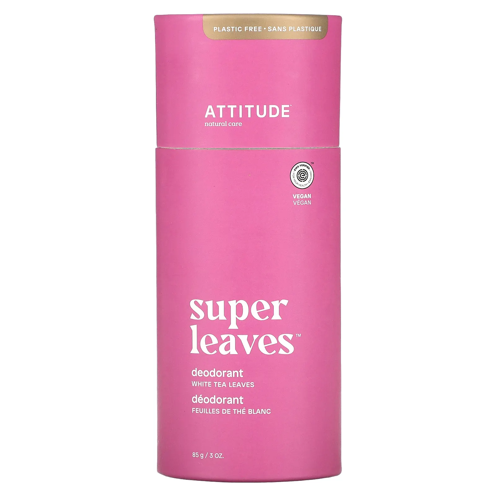 ATTITUDE, Super Leaves, дезодорант, листья белого чая, 85 г (3 унции)