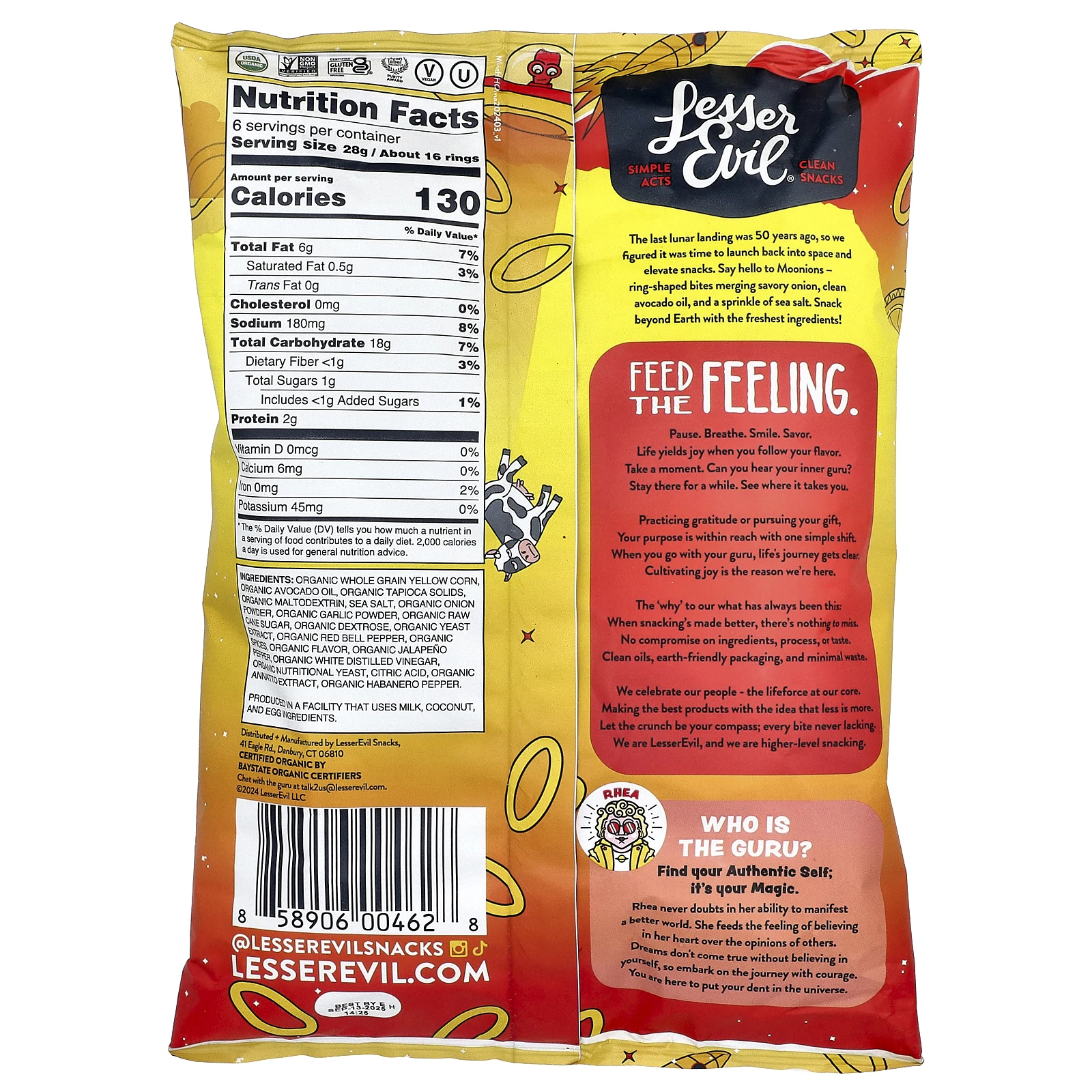 LesserEvil, Moonion, HyperSpace, лук, 170 г (6 унций)