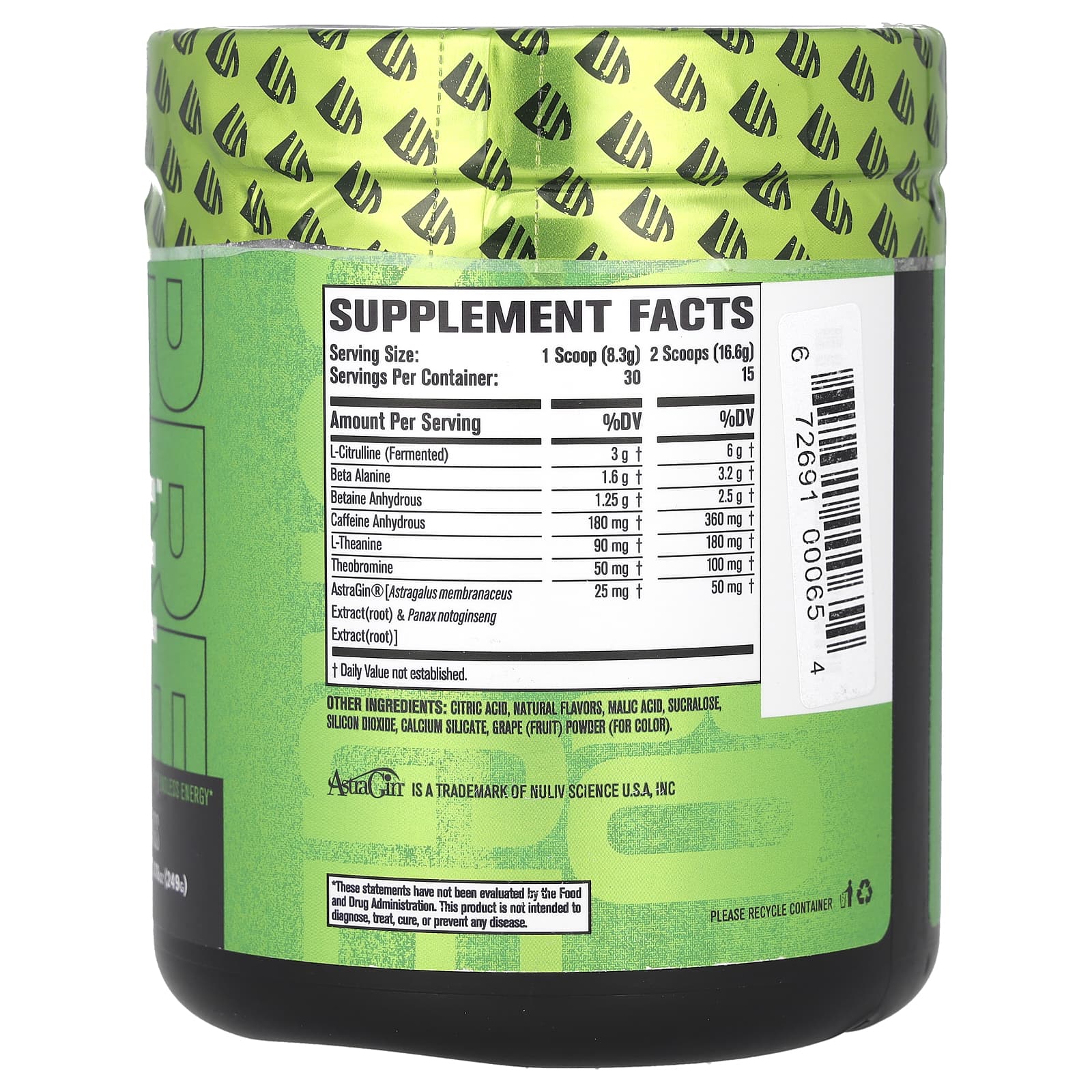 Jacked Factory, Nitro Surge, предтренировочный комплекс, со вкусом лимонада из голубики, 249 г (8,87 унции)