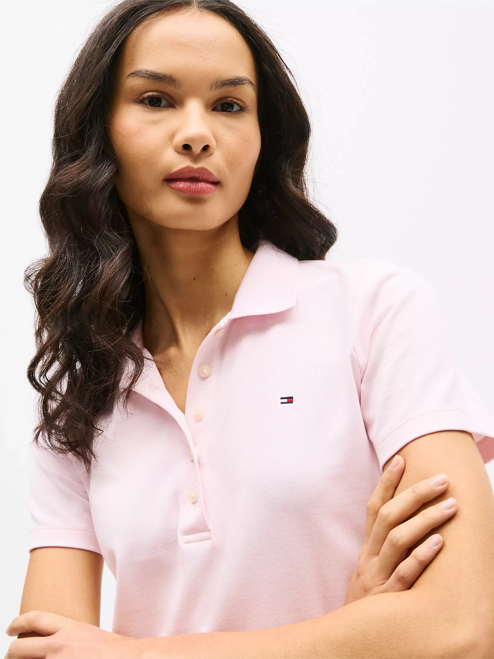 Женское поло Tommy Hilfiger, Эластичное хлопковое поло