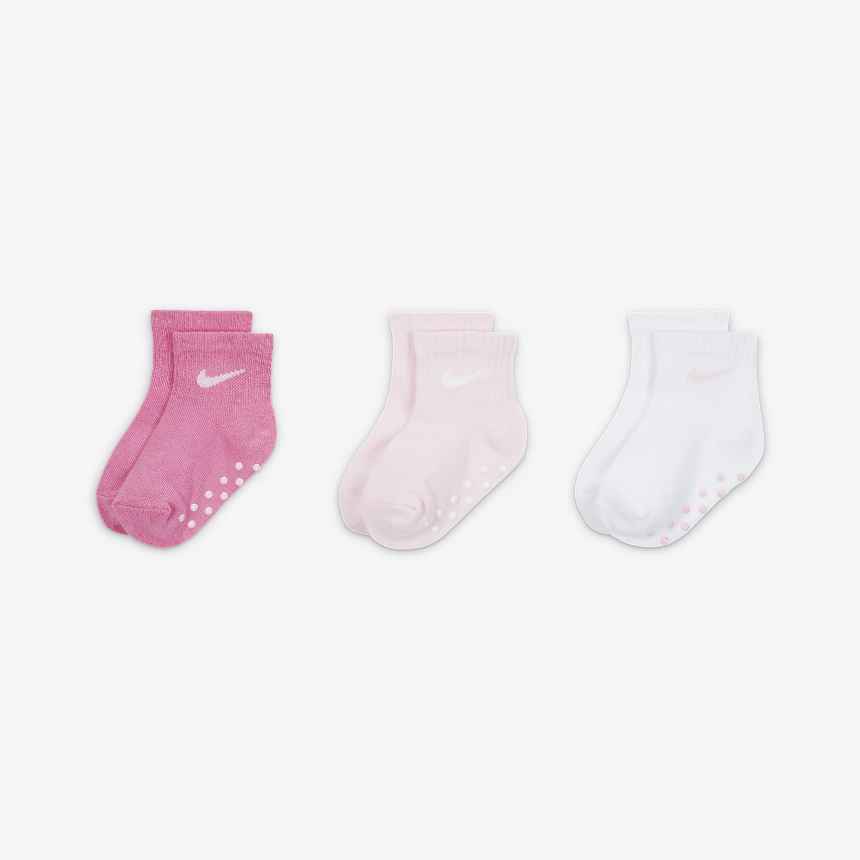 Nike Toddler Swoosh Ankle Gripper Socks (3-Pairs)
