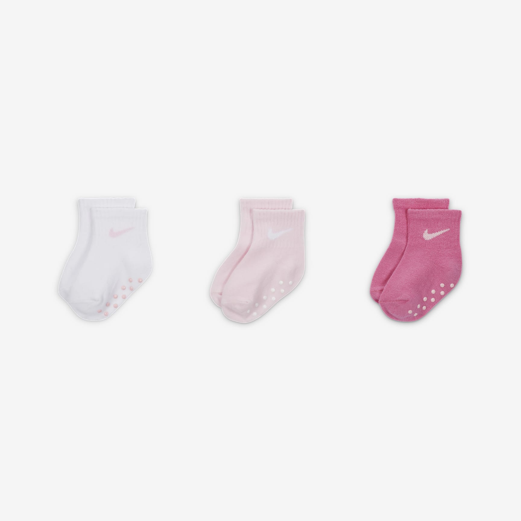 Nike Baby Swoosh Ankle Gripper Socks (3-Pairs)