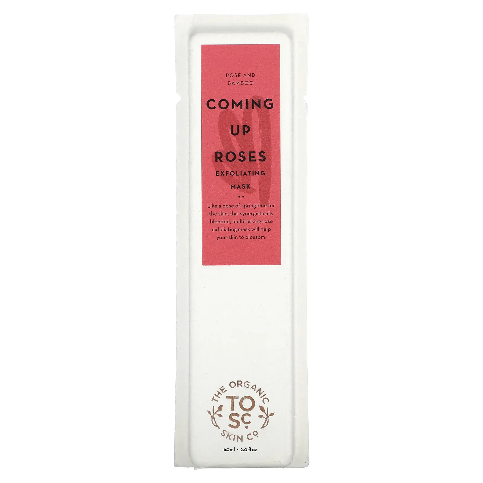 The Organic Skin Co., Coming Up Roses, отшелушивающая косметическая маска с розой и бамбуком, 60 мл (2 жидк. Унции)