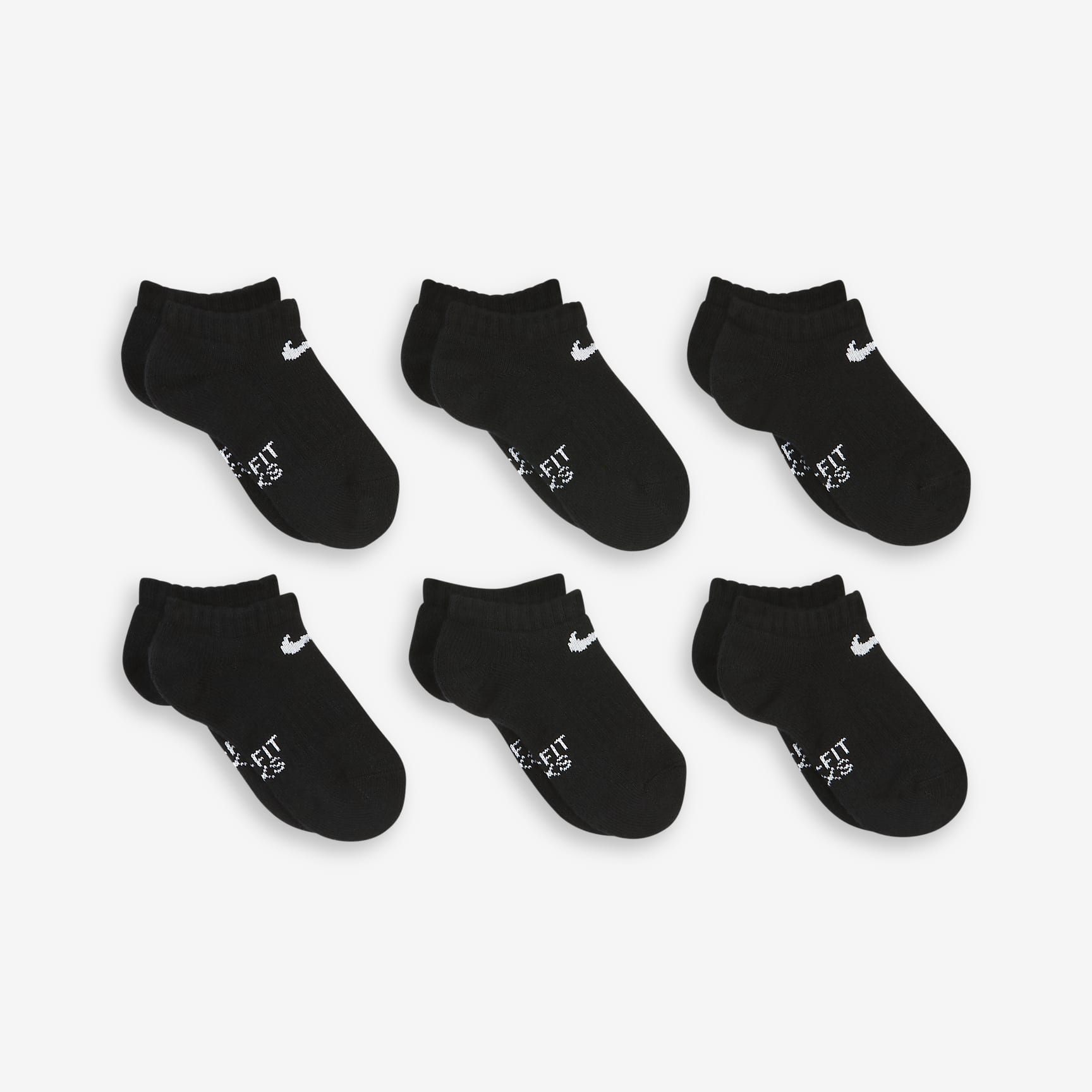 Nike Dri-FIT Performance Basics Little Kids' No-Show Socks (6 Pairs)
