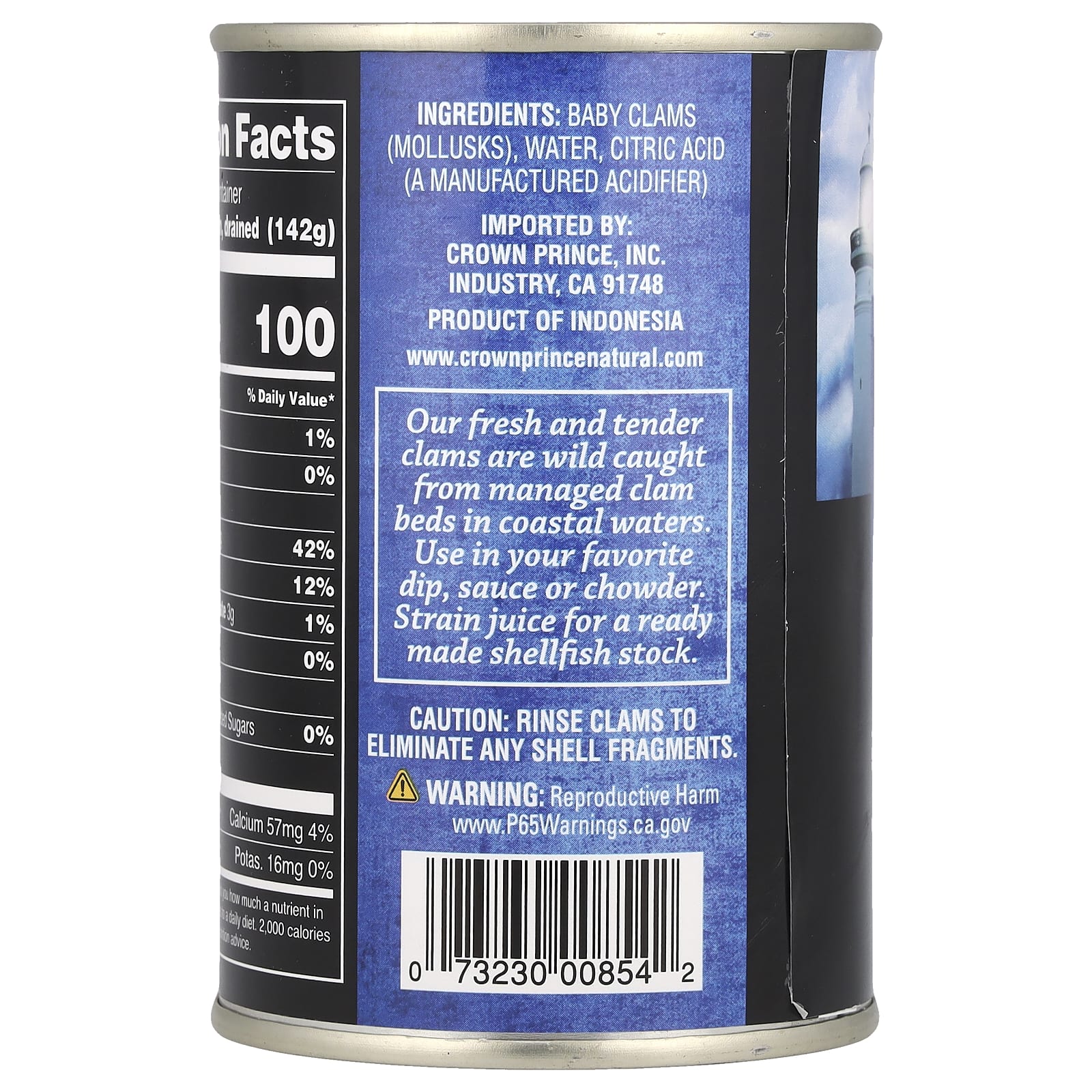 Crown Prince Natural, Целые детские моллюски, упакованные в воду, 283 г (10 унций)