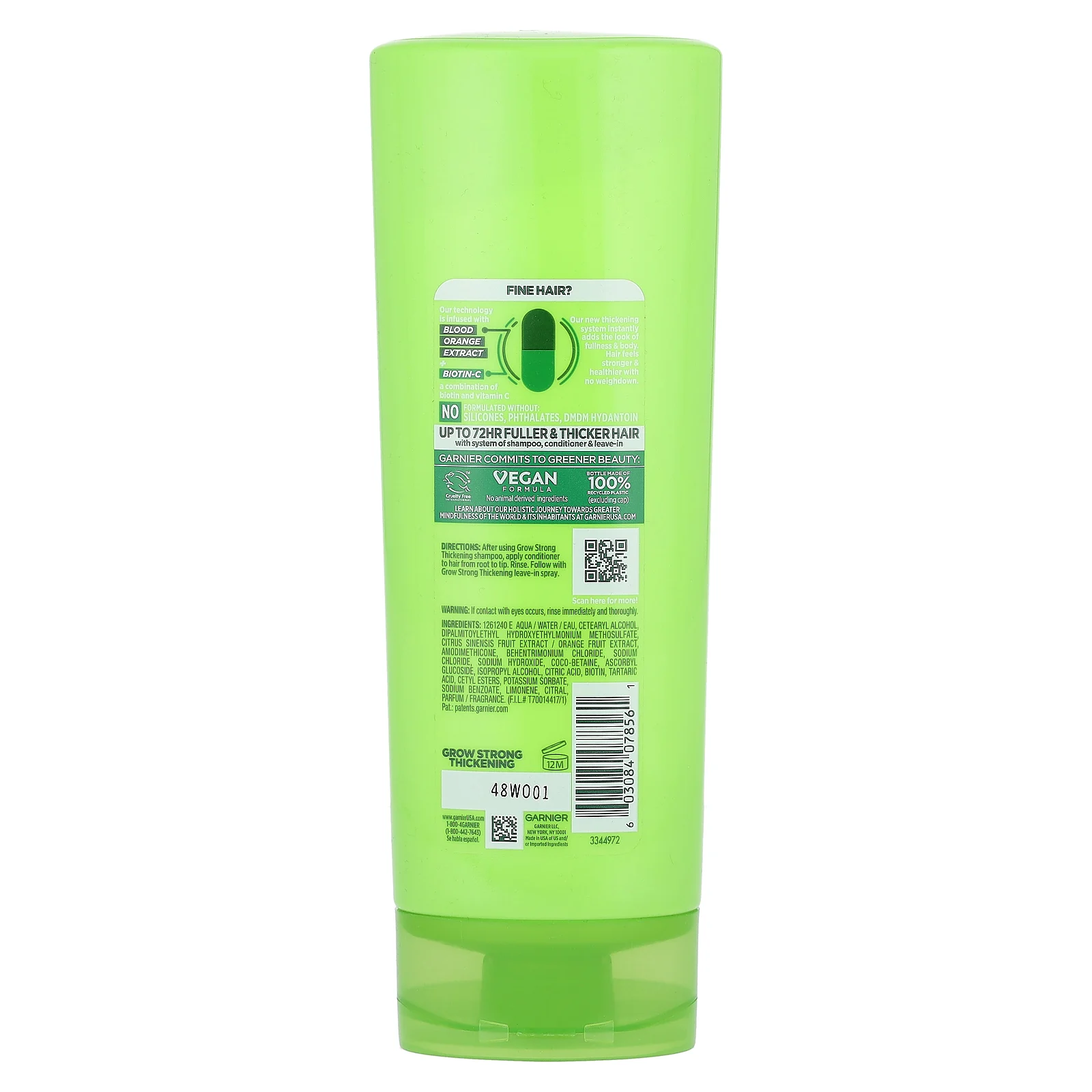 Garnier, Кондиционер для густоты волос, Grow Strong + биотин-C, 334 мл (11,3 жидк. Унции)