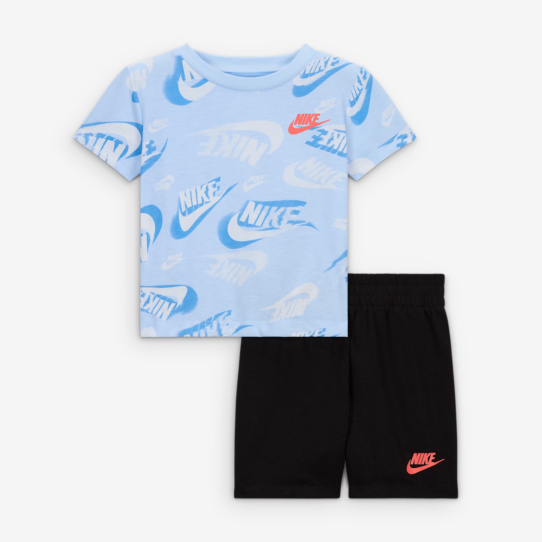 Nike Sportswear Baby On the Move Printed Tee and French Terry Shorts Set