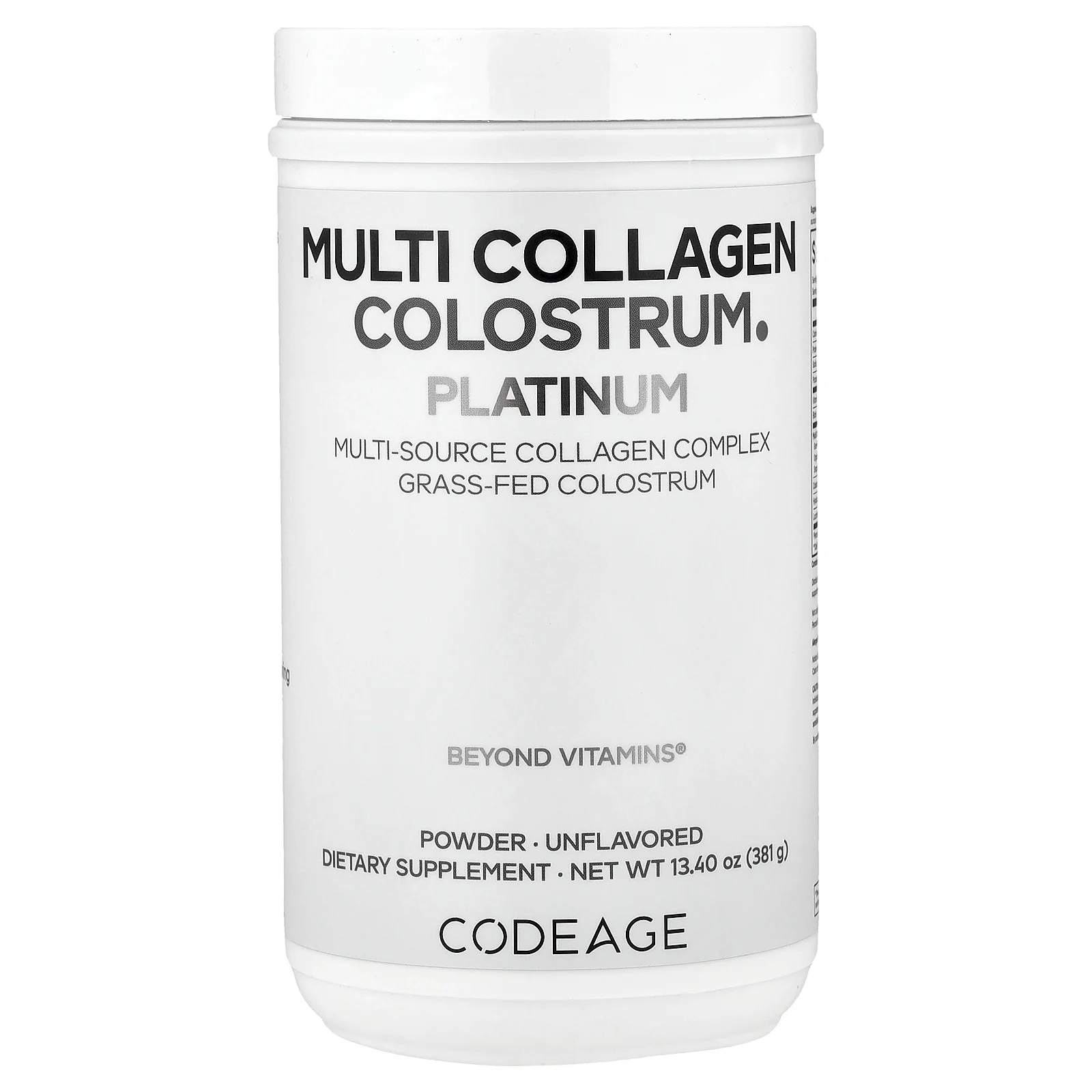 Codeage, Multi Collagen Colostrum Platinum, без добавок, 381 г (13,40 унции)