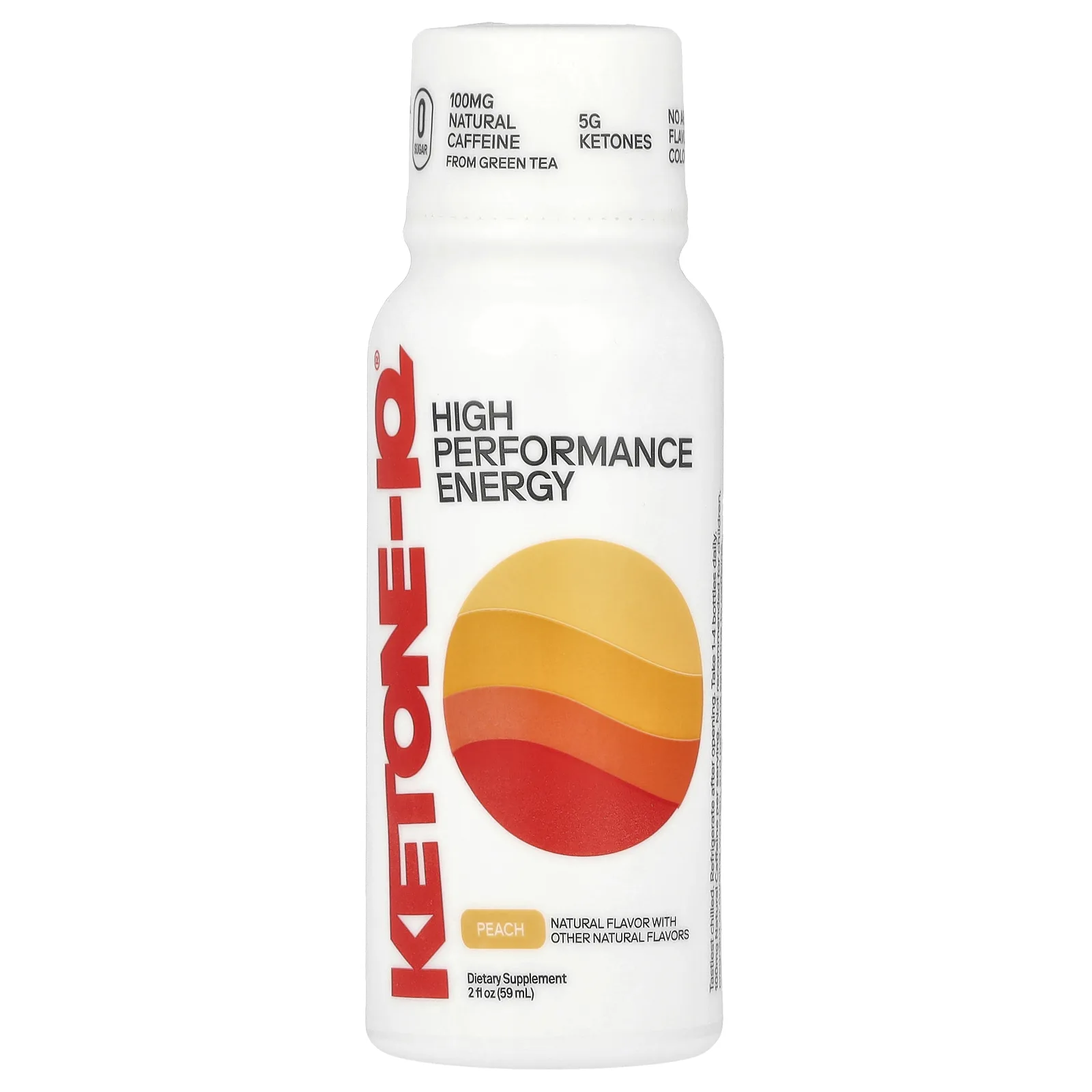 Ketone-IQ, High Performance Energy, персик, 6 пакетиков по 59 мл (2 жидк. унц.)