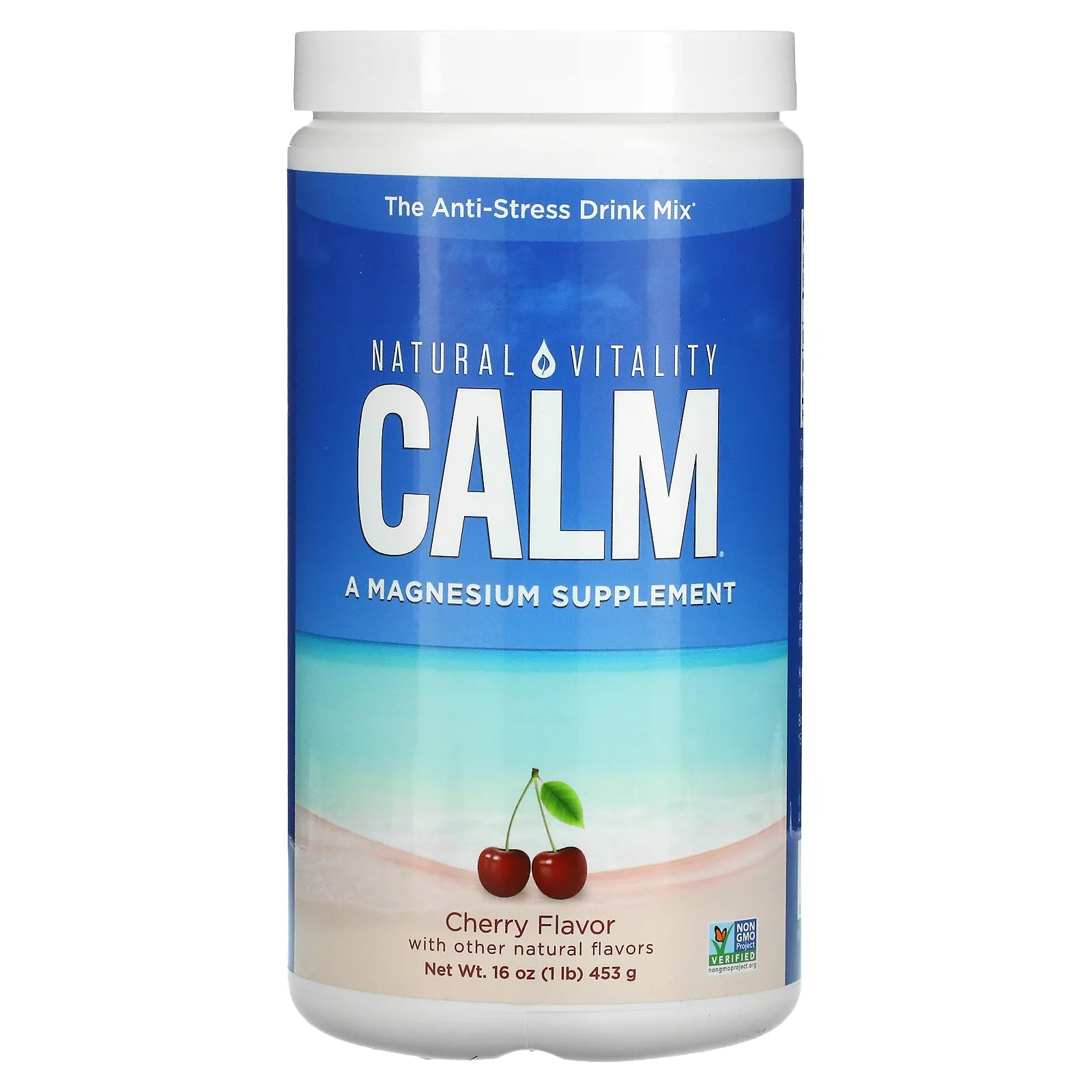Natural Vitality, CALM, антистрессовая смесь для напитков, вишня, 453 г (16 унций)