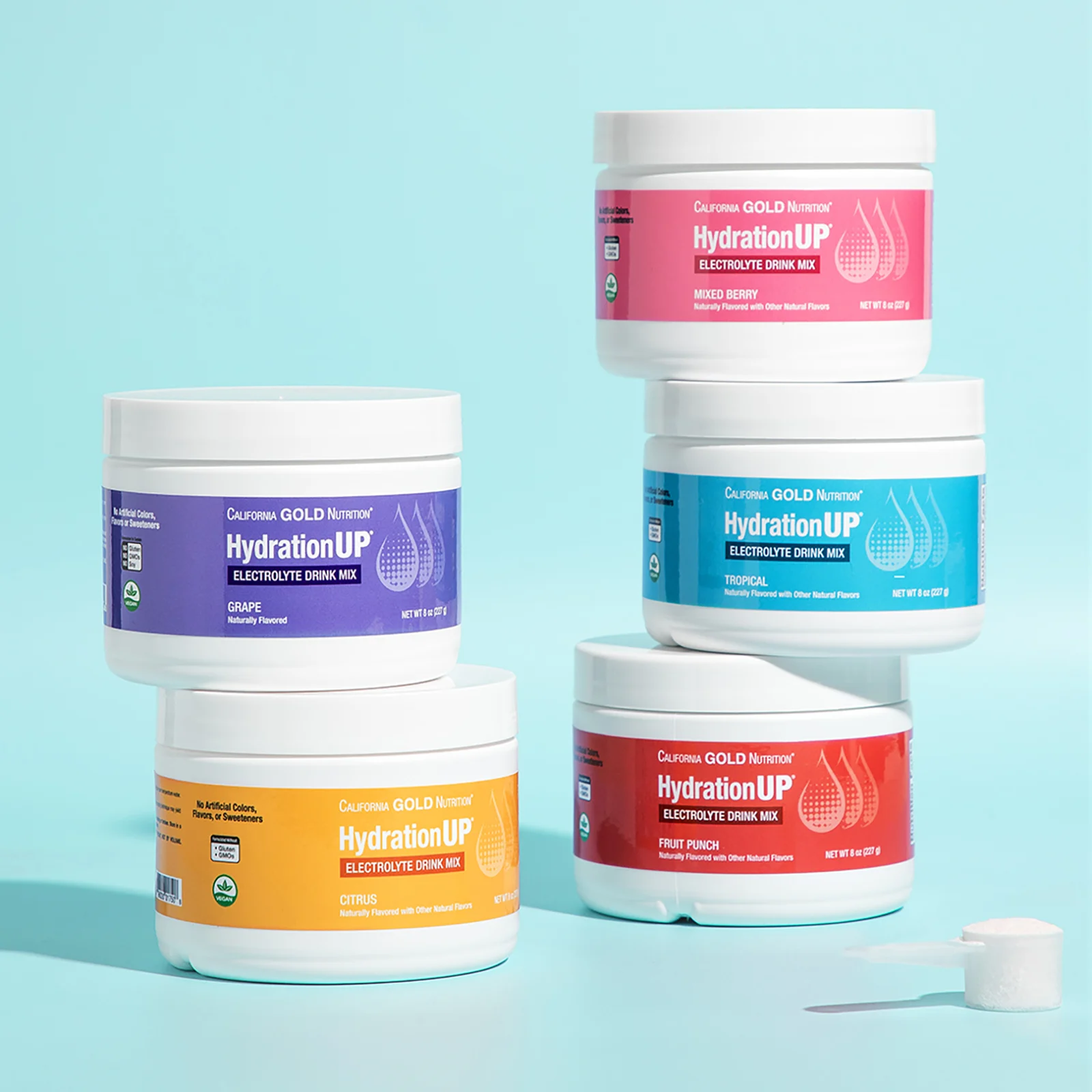 California Gold Nutrition, HydrationUp, напиток с электролитами в порошке, со вкусом тропических фруктов, 227 г (8 унций)