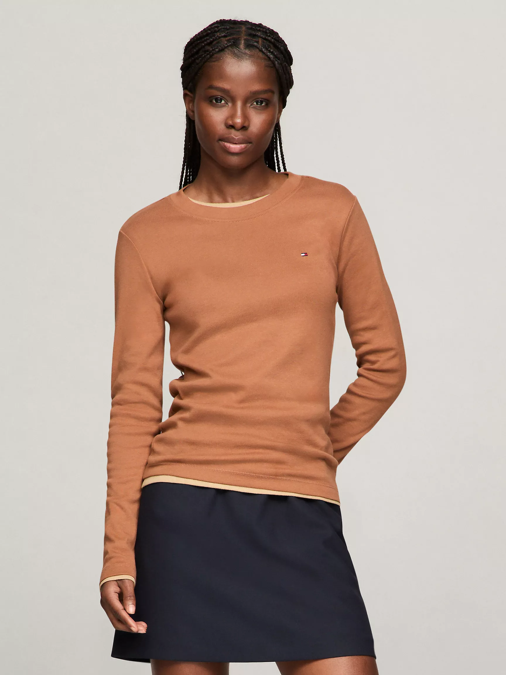 Женская футболка Tommy Hilfiger, Футболка с длинным рукавом и круглым вырезом "любимая модель"