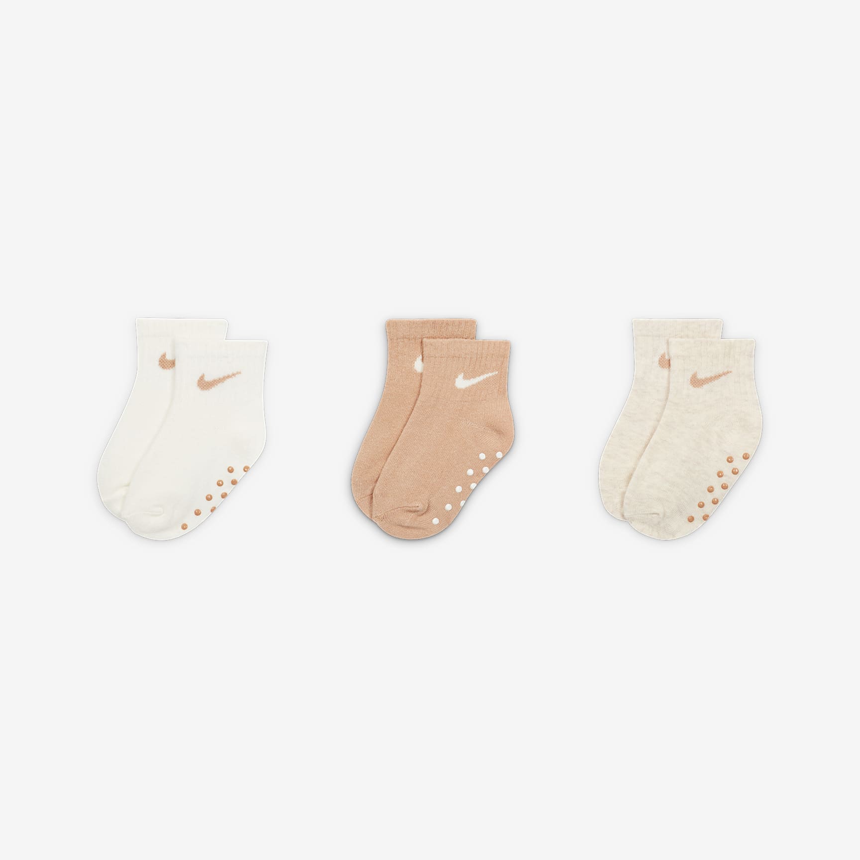 Nike Toddler Swoosh Ankle Gripper Socks (3-Pairs)