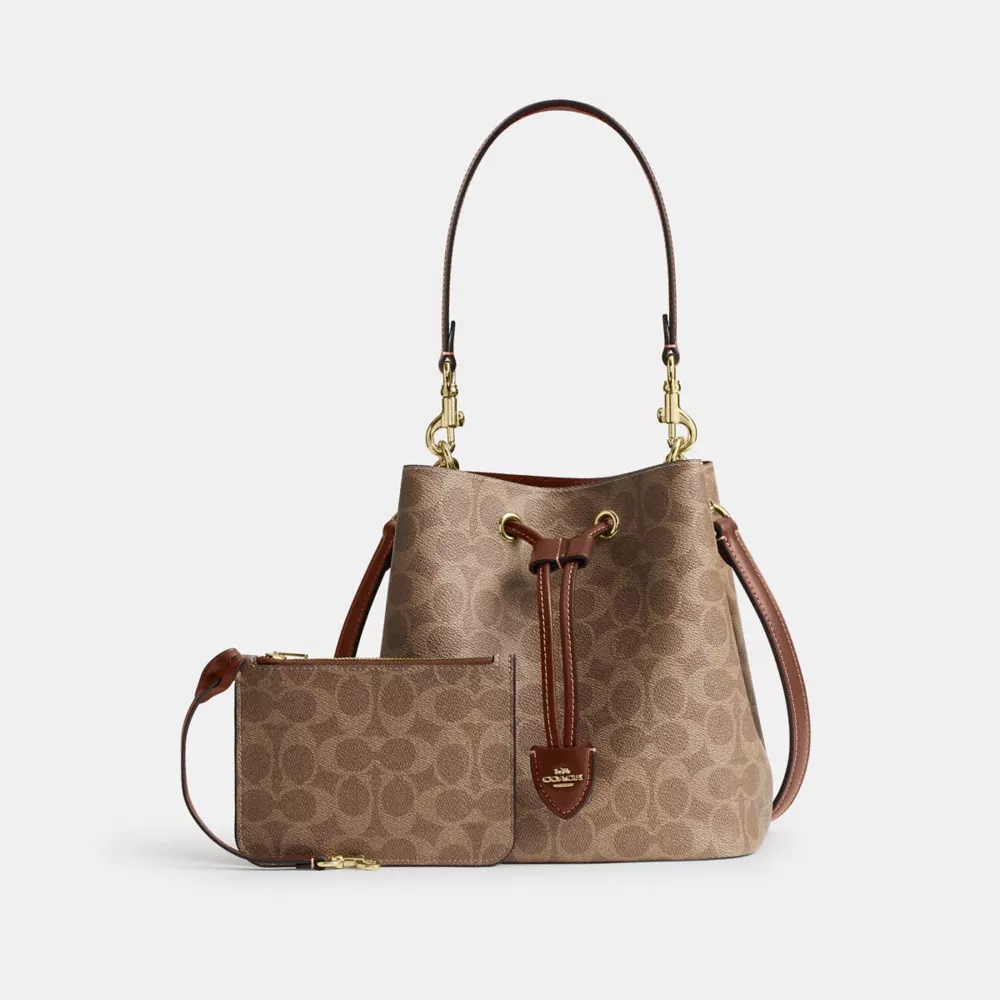 Сумка COACH Rowan Bucket Bag In Signature Canvas