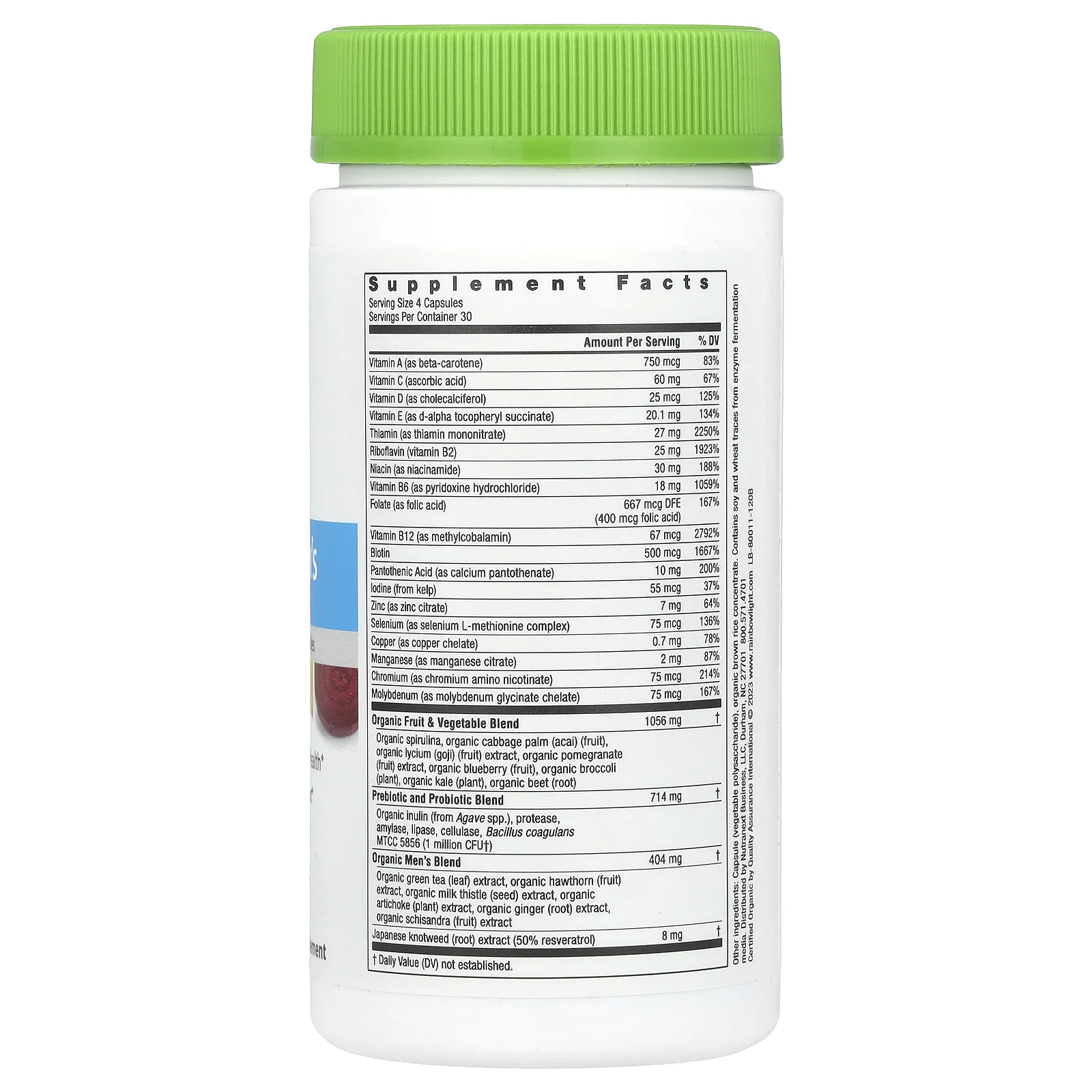 Rainbow Light, Сертифицированные Men's Multivitamin, 120 вегетарианских капсул
