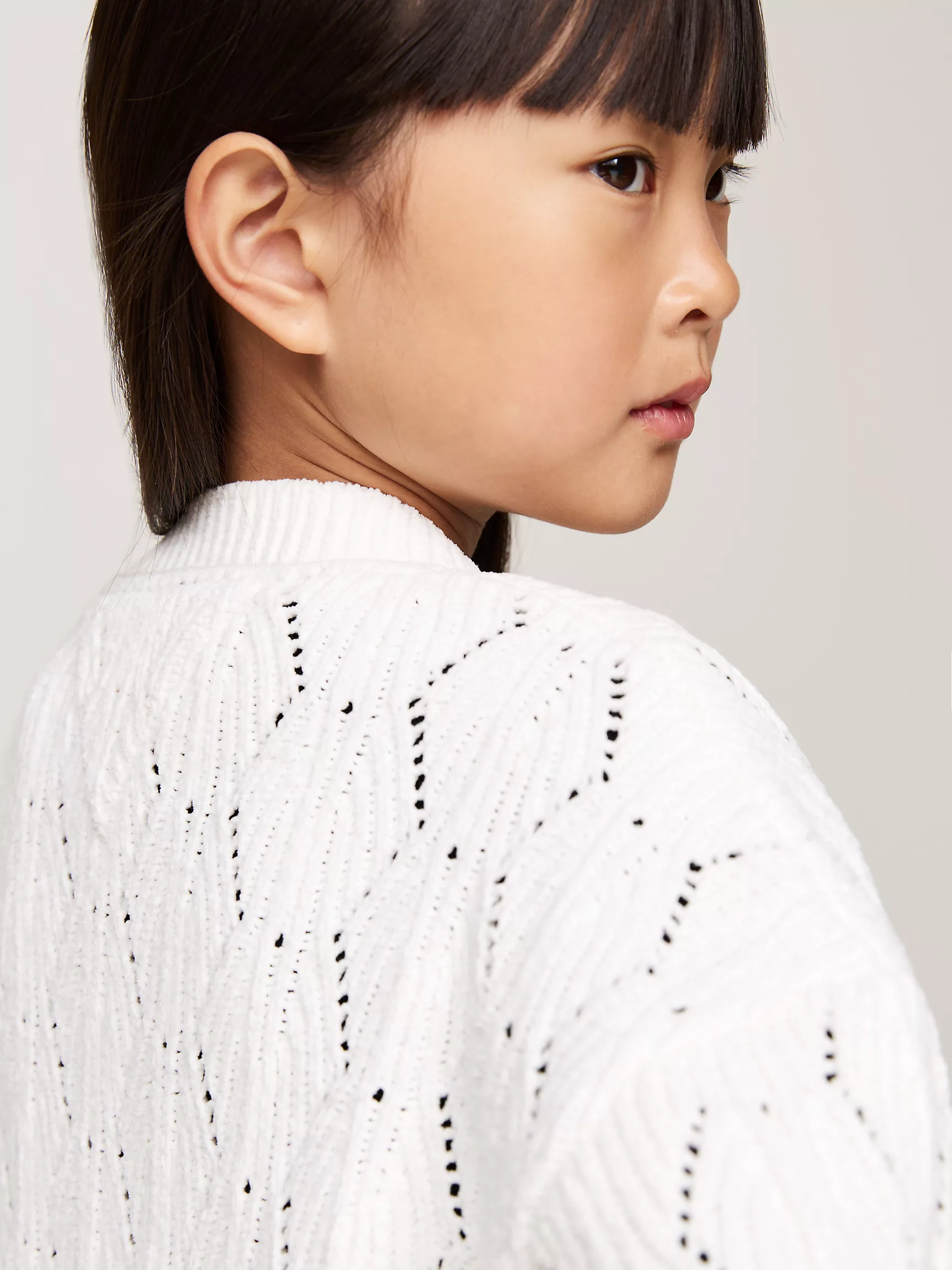 Свитер для девочки Tommy Hilfiger, Детский однотонный кардиган из шенилла