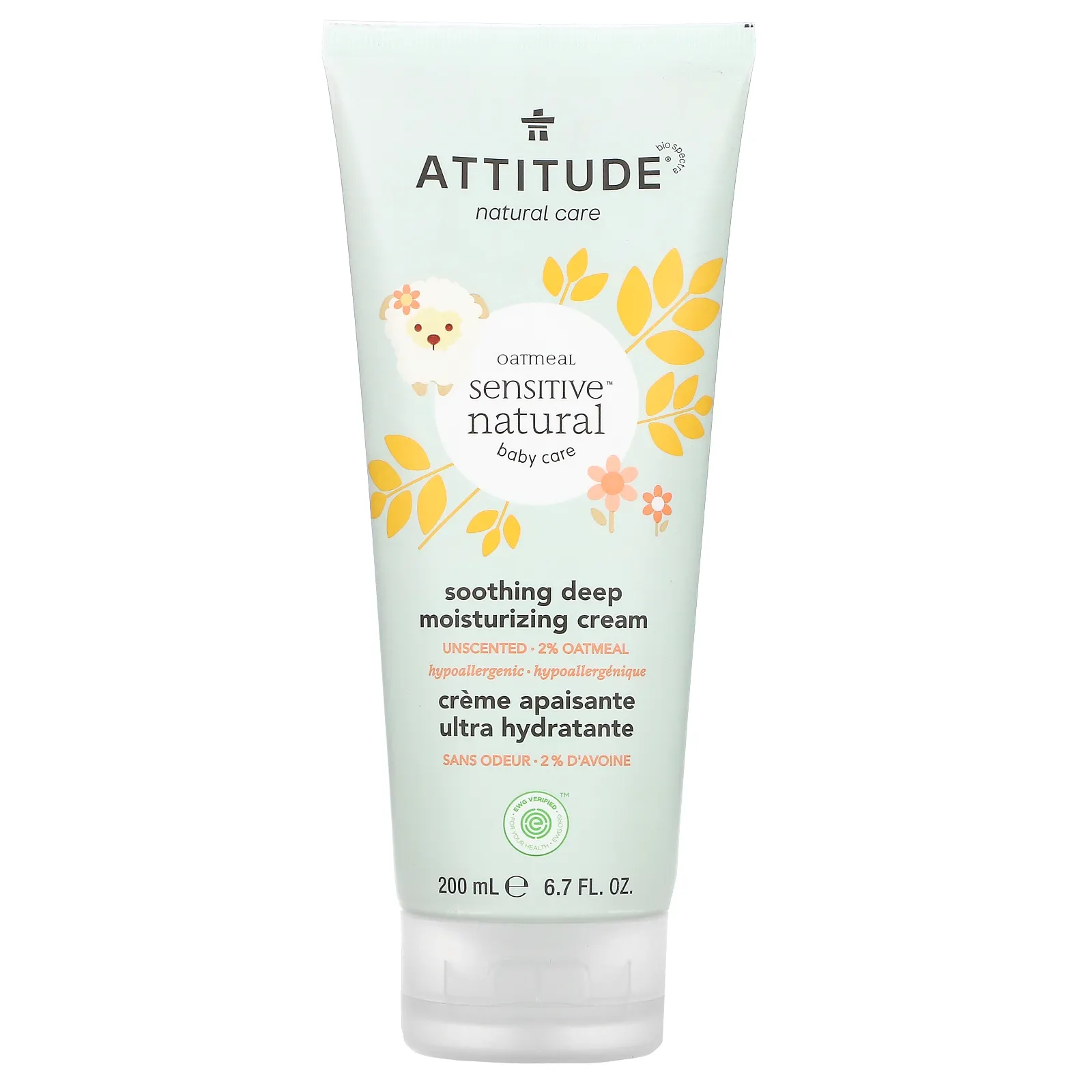 ATTITUDE, Детский, успокаивающий крем для глубокого увлажнения, без запаха, 200 мл (6,7 жидк. Унции)