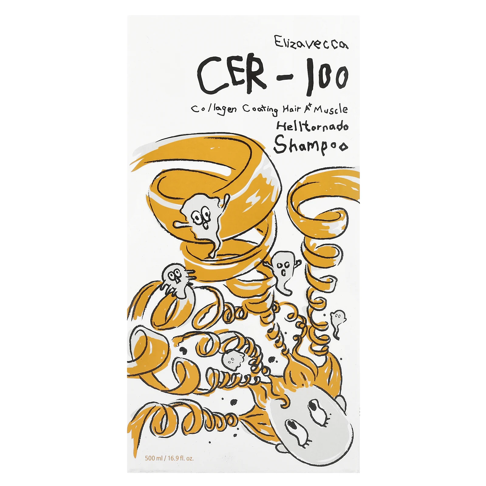 Elizavecca, CER-100 Collagen Coating Hair A + Muscle Tornado, шампунь, 500 мл (16,9 жидк. Унции)