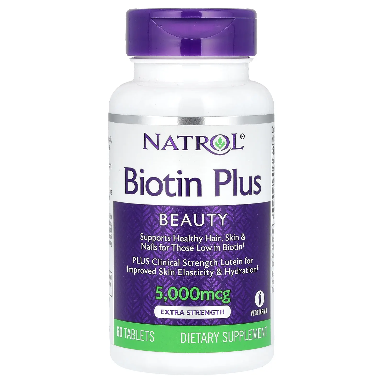 Natrol, Biotin Plus, повышенная эффективность, 5000 мкг, 60 таблеток