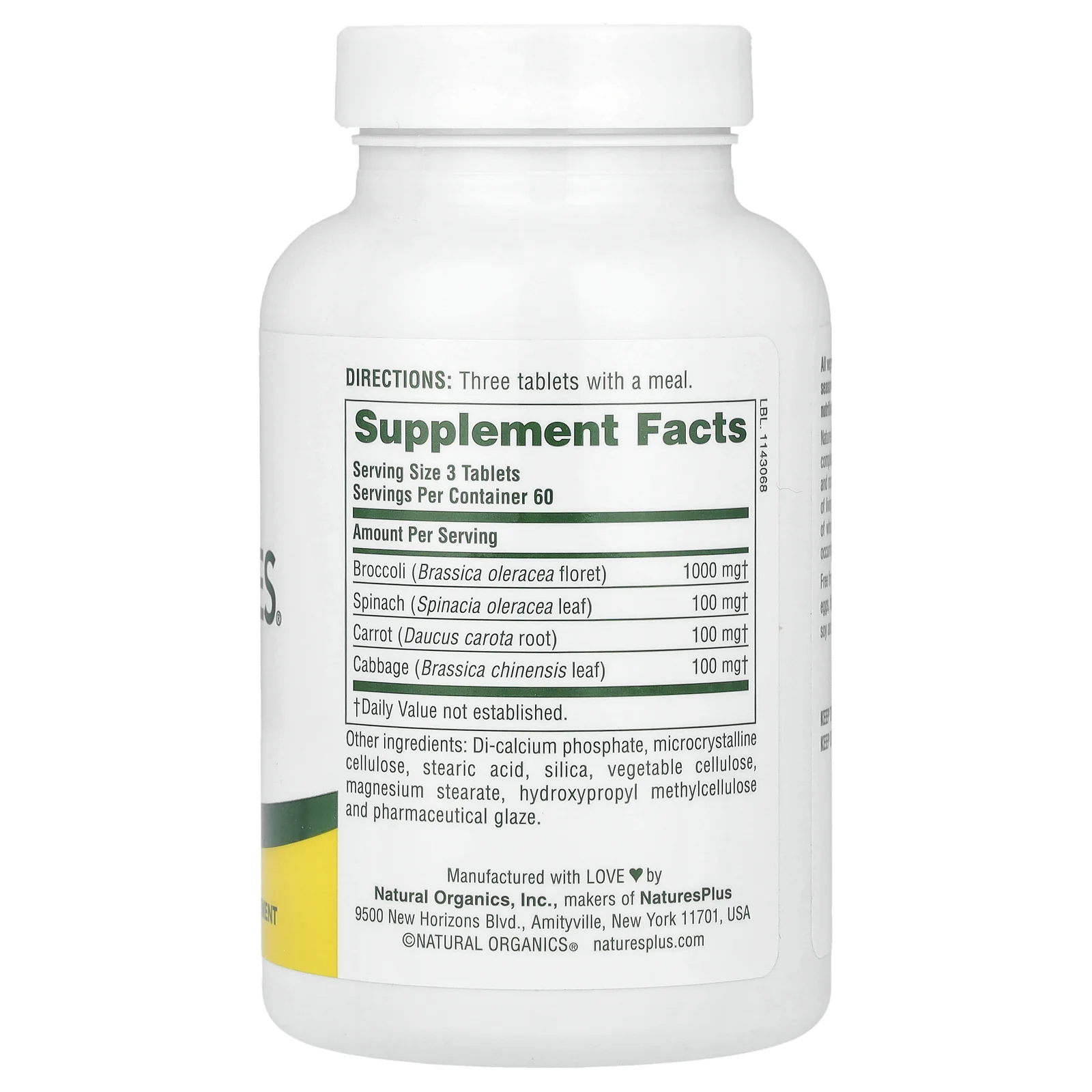 NaturesPlus, Mixed Vegetables, 180 таблеток