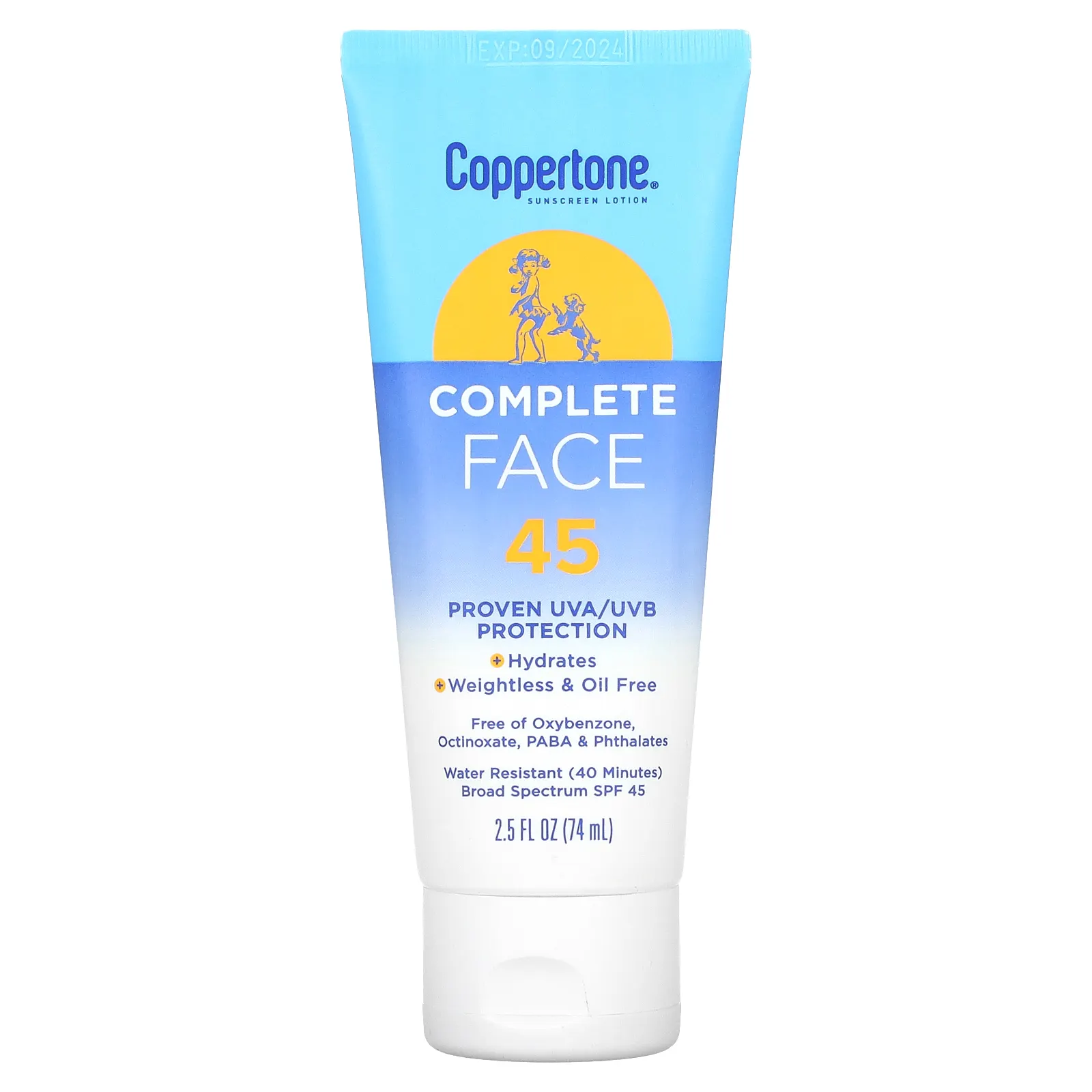 Coppertone, Солнцезащитный лосьон для лица, SPF 45, 74 мл (2,5 жидк. Унции)