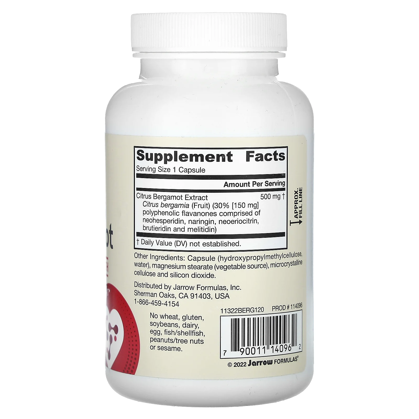 Jarrow Formulas, веганский цитрус и бергамот, 120 растительных капсул