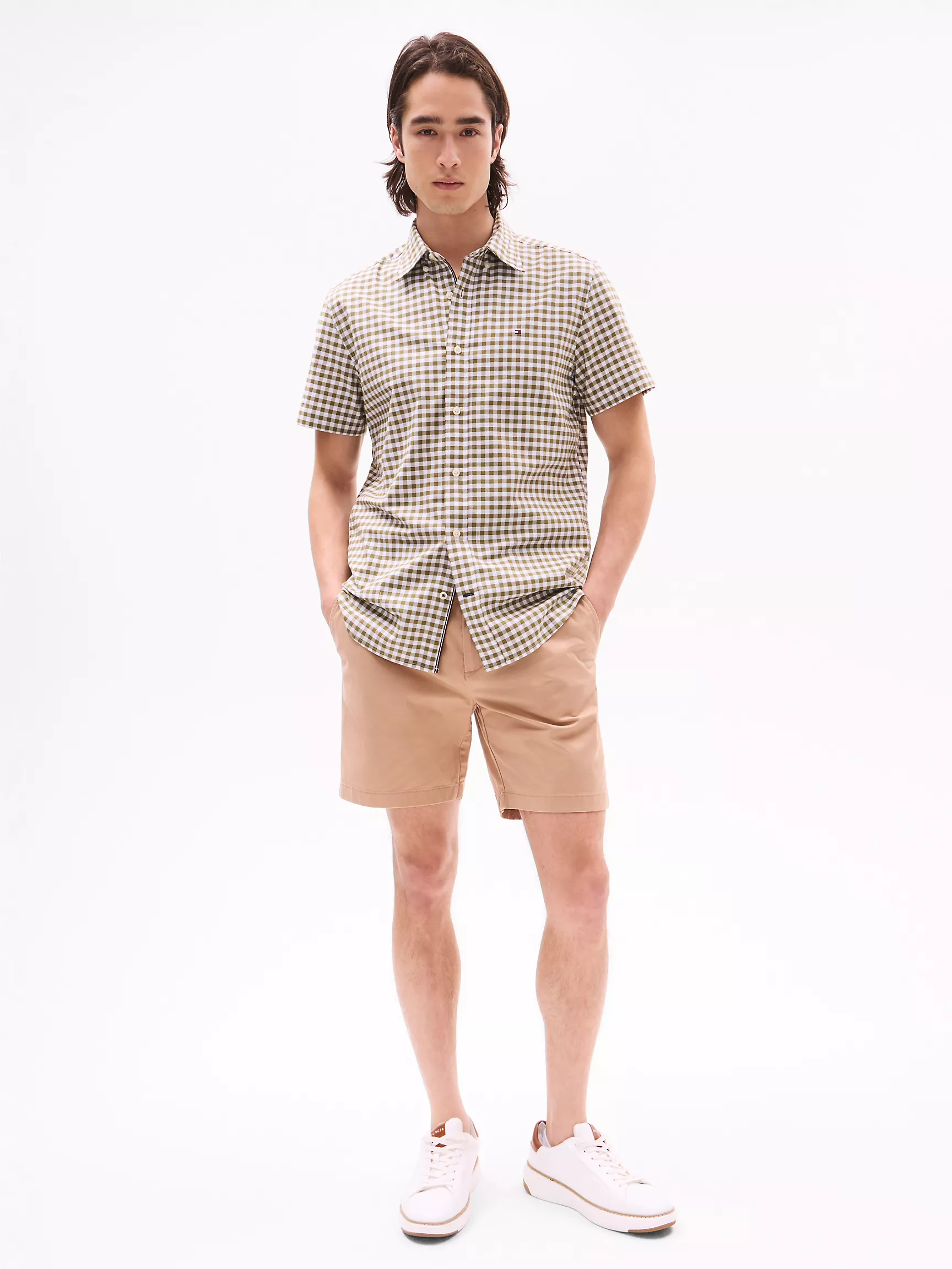 Мужская рубашка Tommy Hilfiger, Стандартная рубашка из оксфорда в клетку гингем