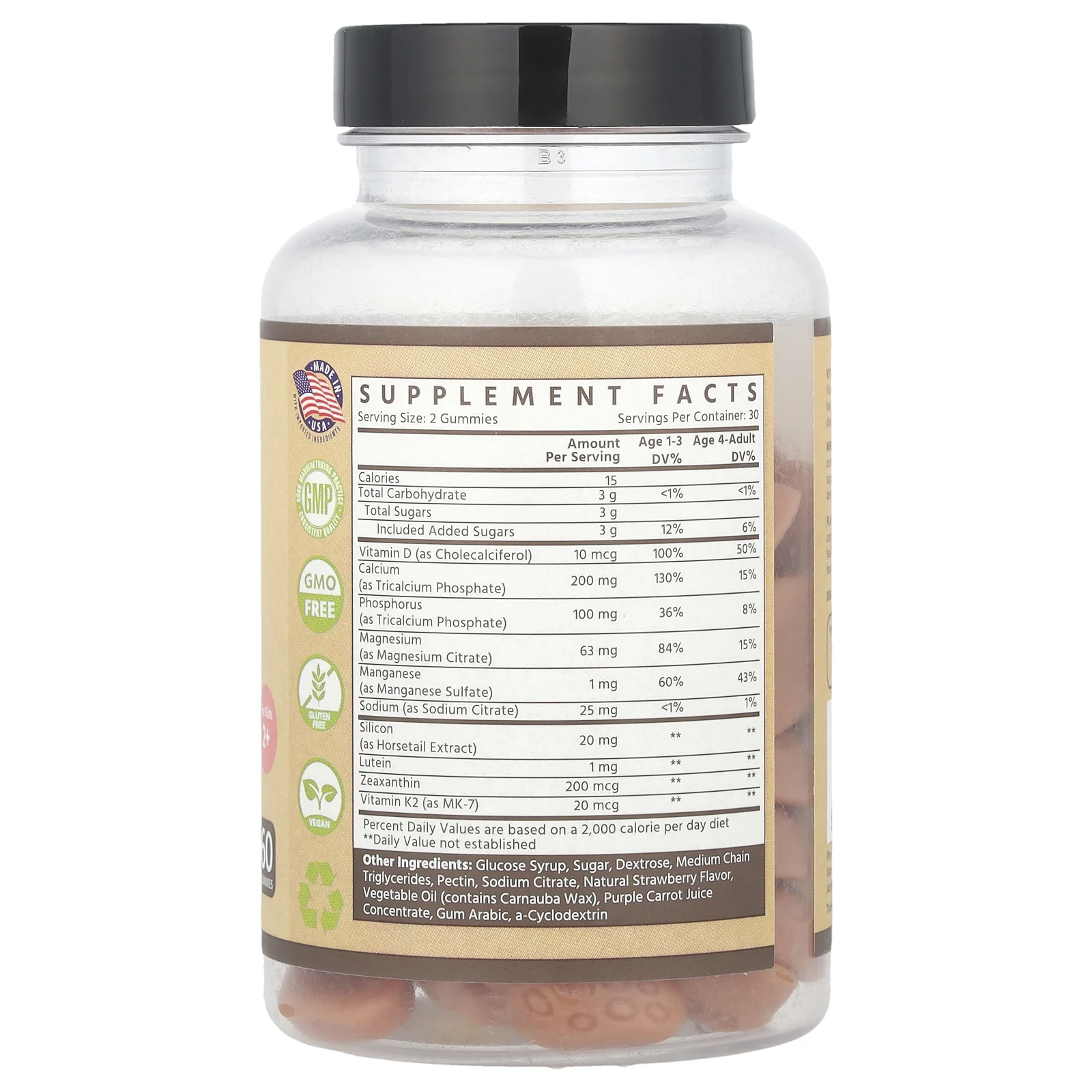 TruHeight, Kids, жевательные таблетки для роста костей, для детей от 2 лет, со вкусом клубники, 60 жевательных таблеток