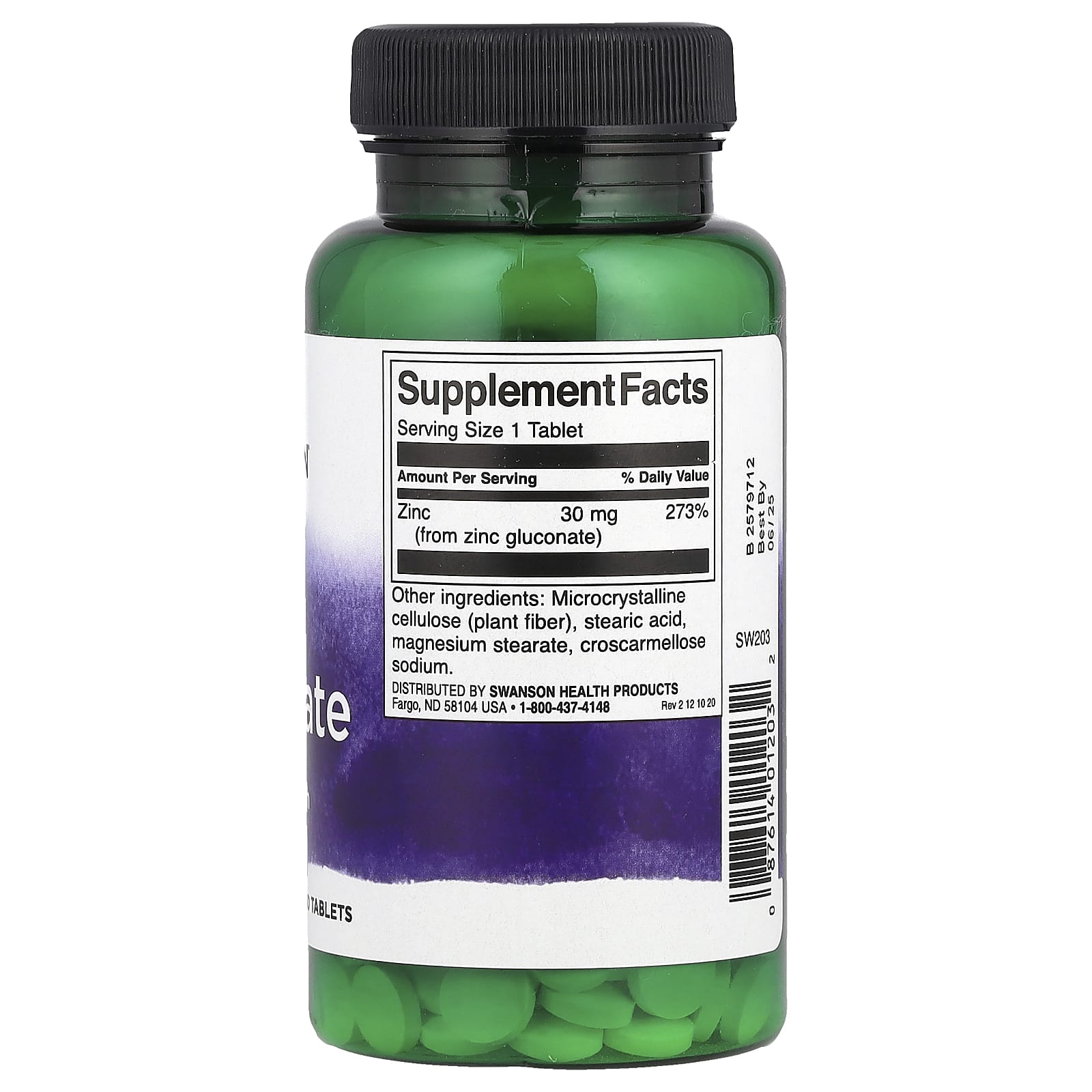 Swanson, Глюконат цинка, 30 мг, 250 таблеток