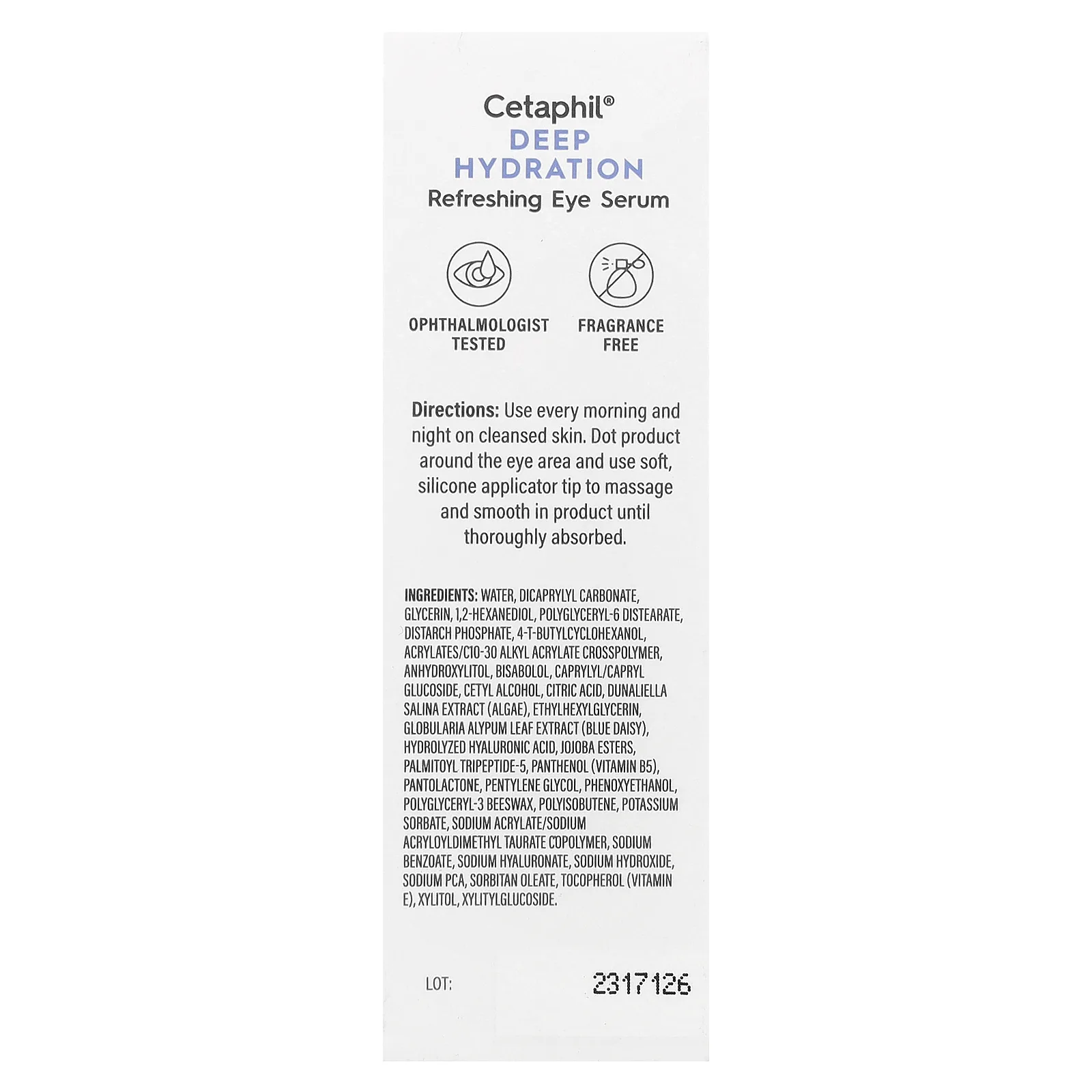 Cetaphil, Deep Hydration, освежающая сыворотка для кожи вокруг глаз, 15 мл (0,5 жидк. Унции)