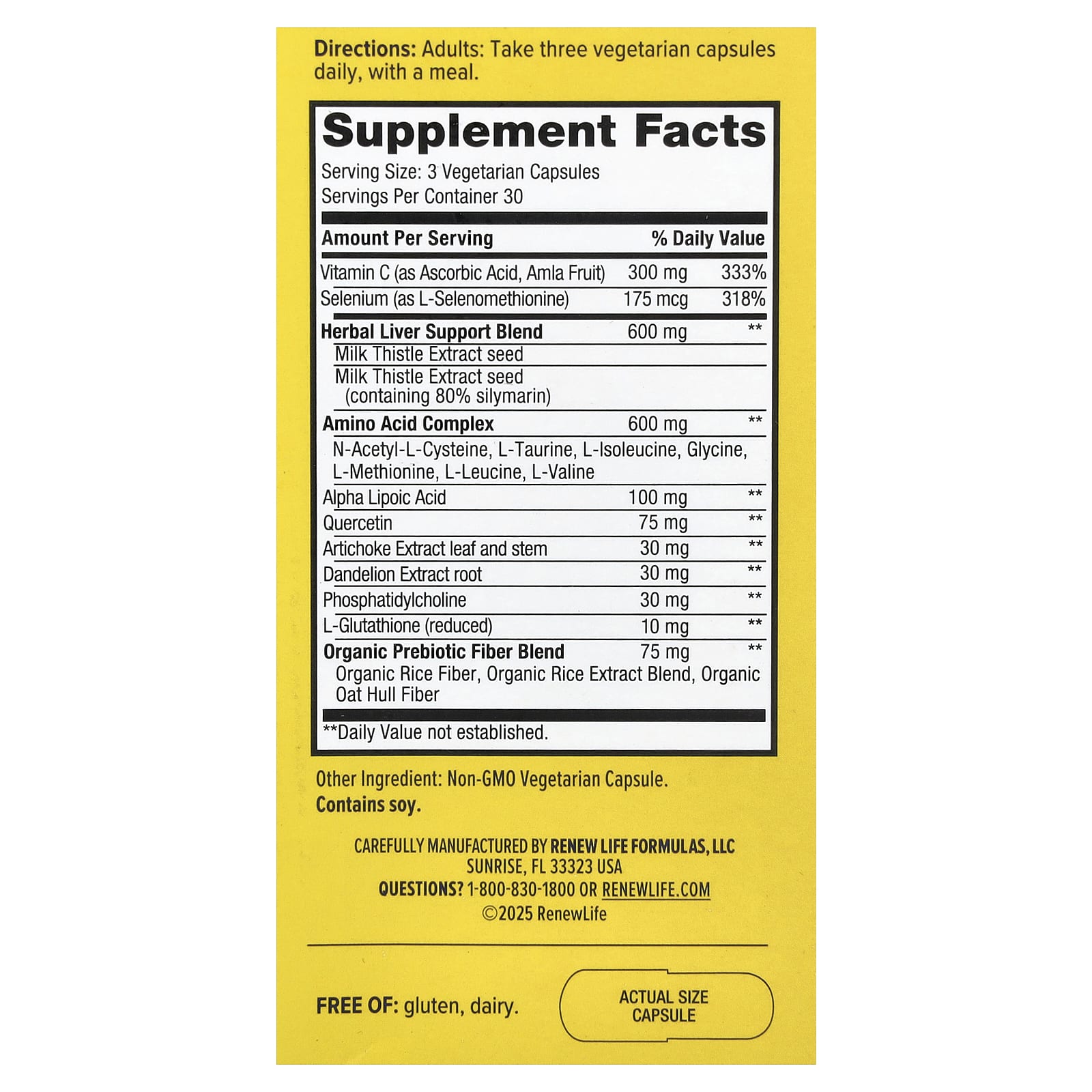 Renew Life, Поддержка печени, 90 вегетарианских капсул