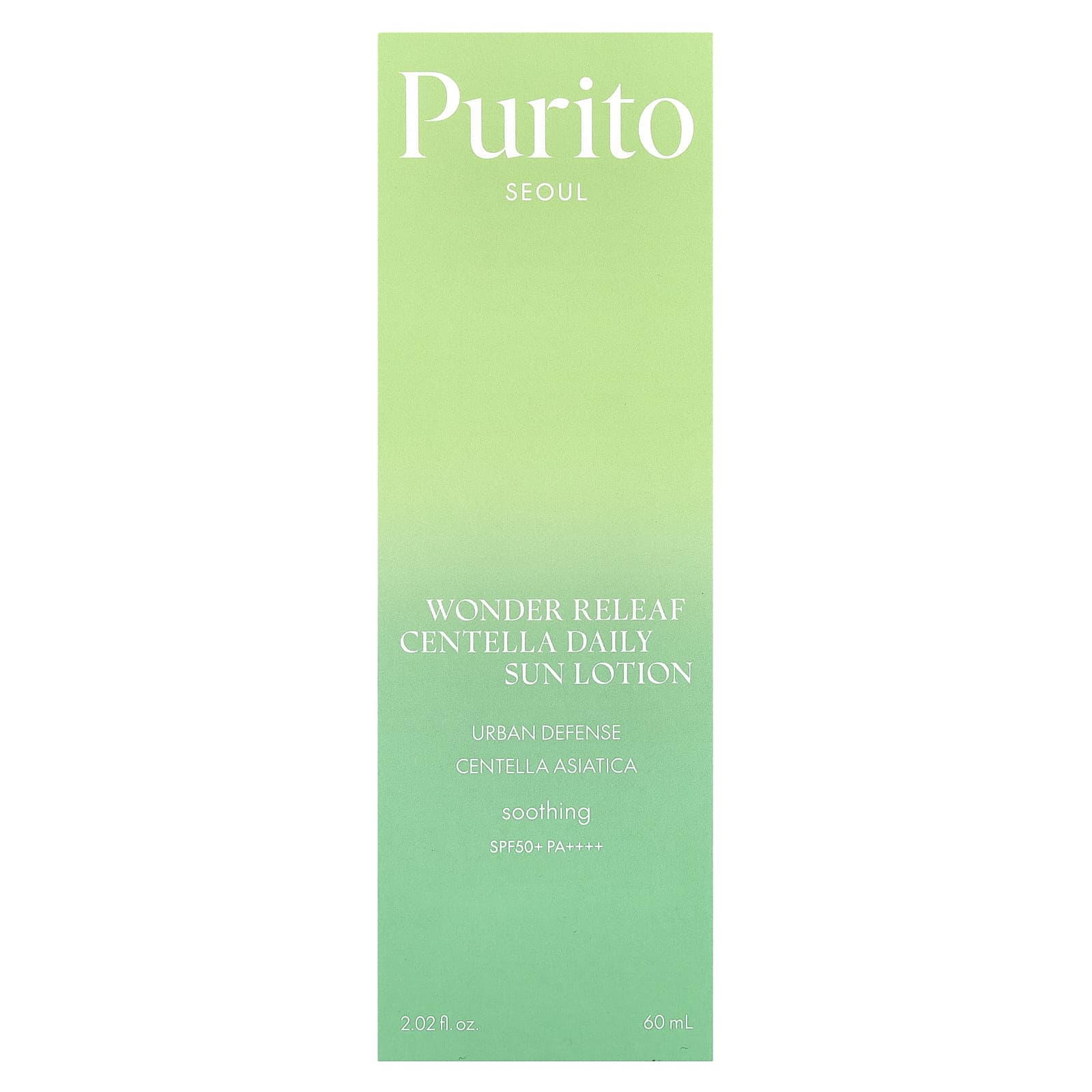 Purito, Wonder Releaf Centella Daily Sun Lotion, SPF 50+ PA ++++, 60 мл (2,02 жидк. Унции)