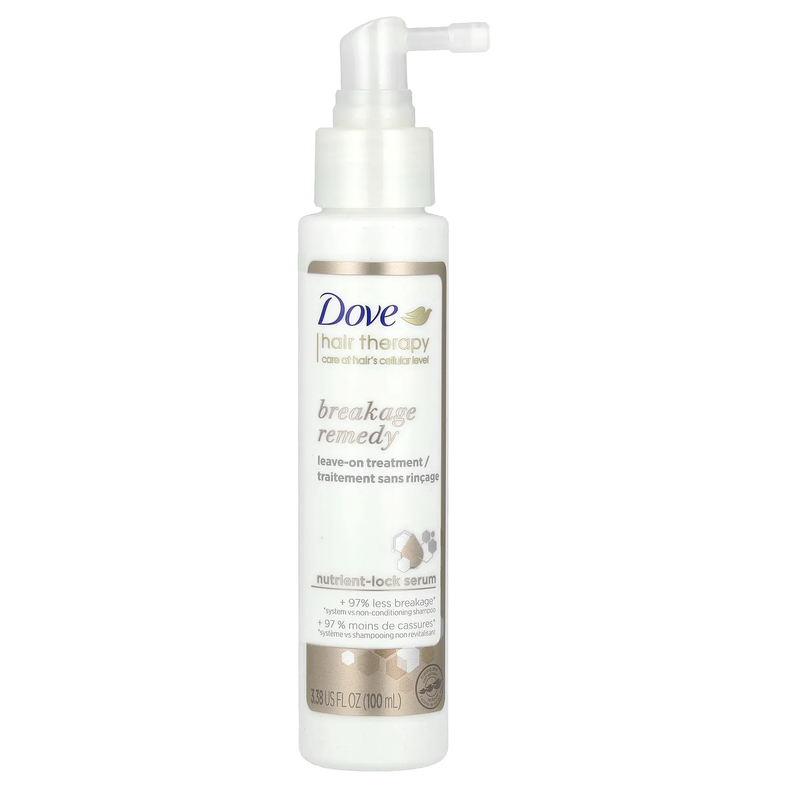 Dove, Hair Therapy, Несмываемое средство от ломкости, 3,38 жидких унций (100 мл)