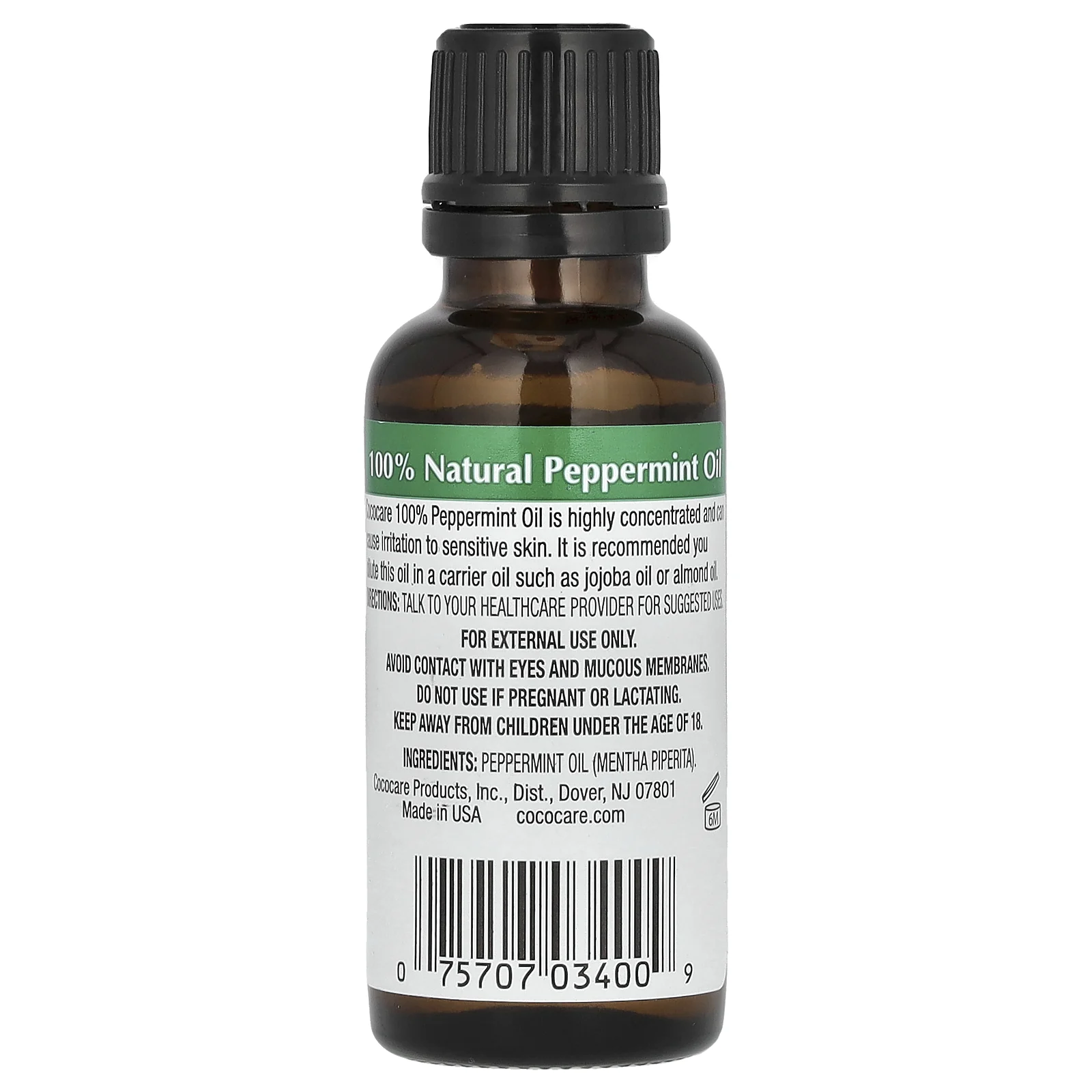 Cococare, 100% Натуральное Масло Перечной Мяты, 1 жидкая унция (30 мл)