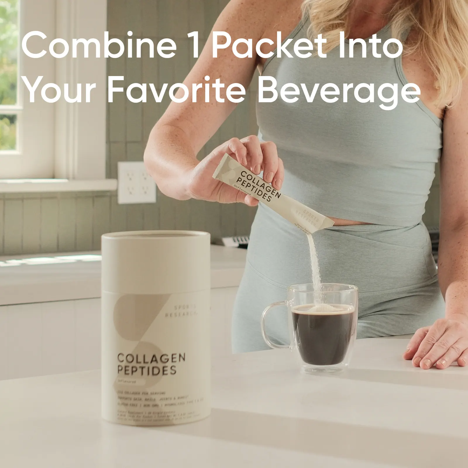 Sports Research, Коллагеновые пептиды, без добавок, 20 отдельных пакетиков, 11 г (0,39 унции)