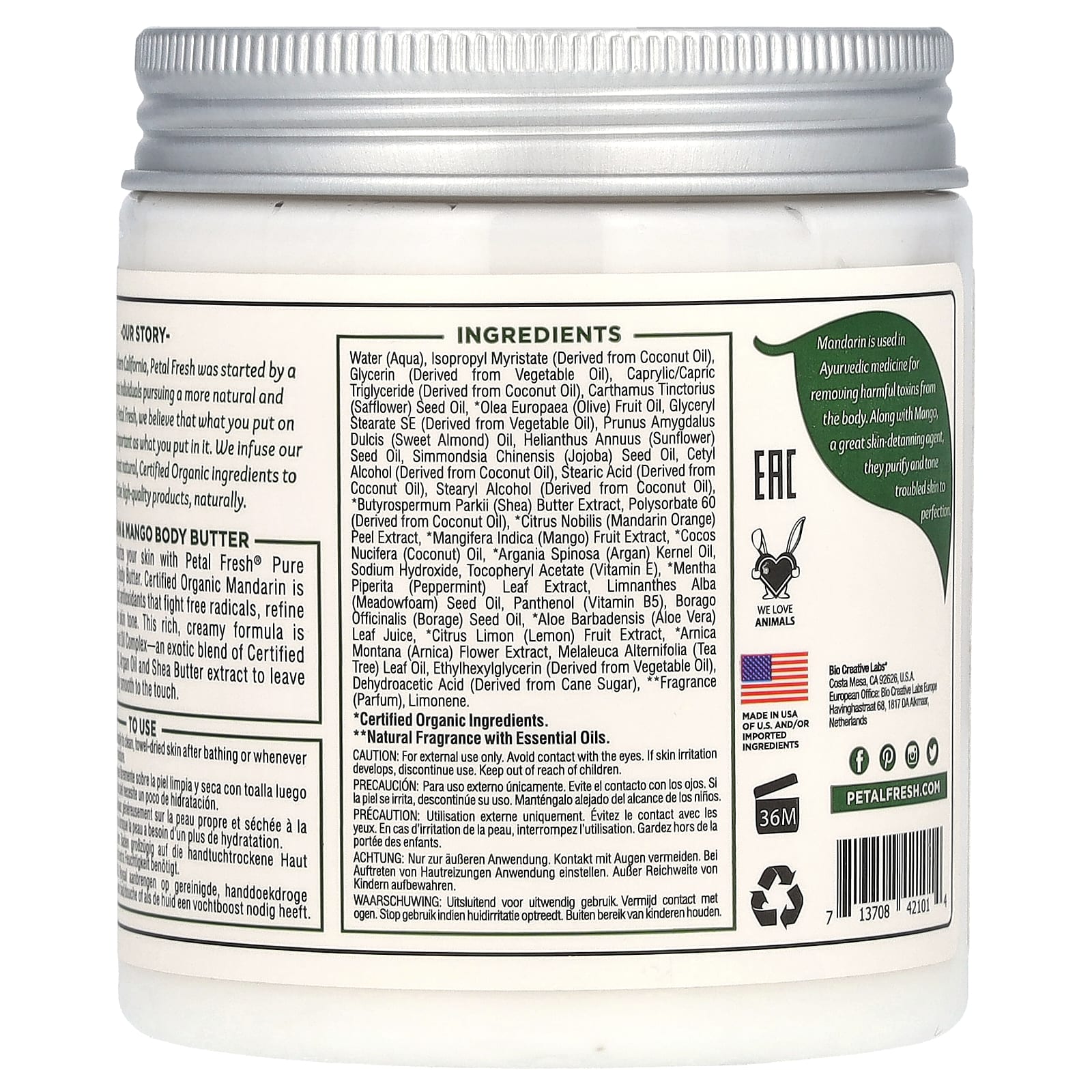 Petal Fresh, очищающее масло для тела, мандарин и манго, 237 мл (8 унций)