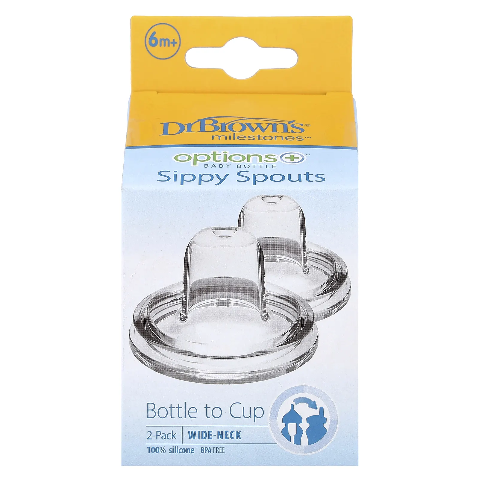 Dr. Brown's, Детская бутылочка Options + ™, с носиками для детей, от 6 месяцев, 2 шт.