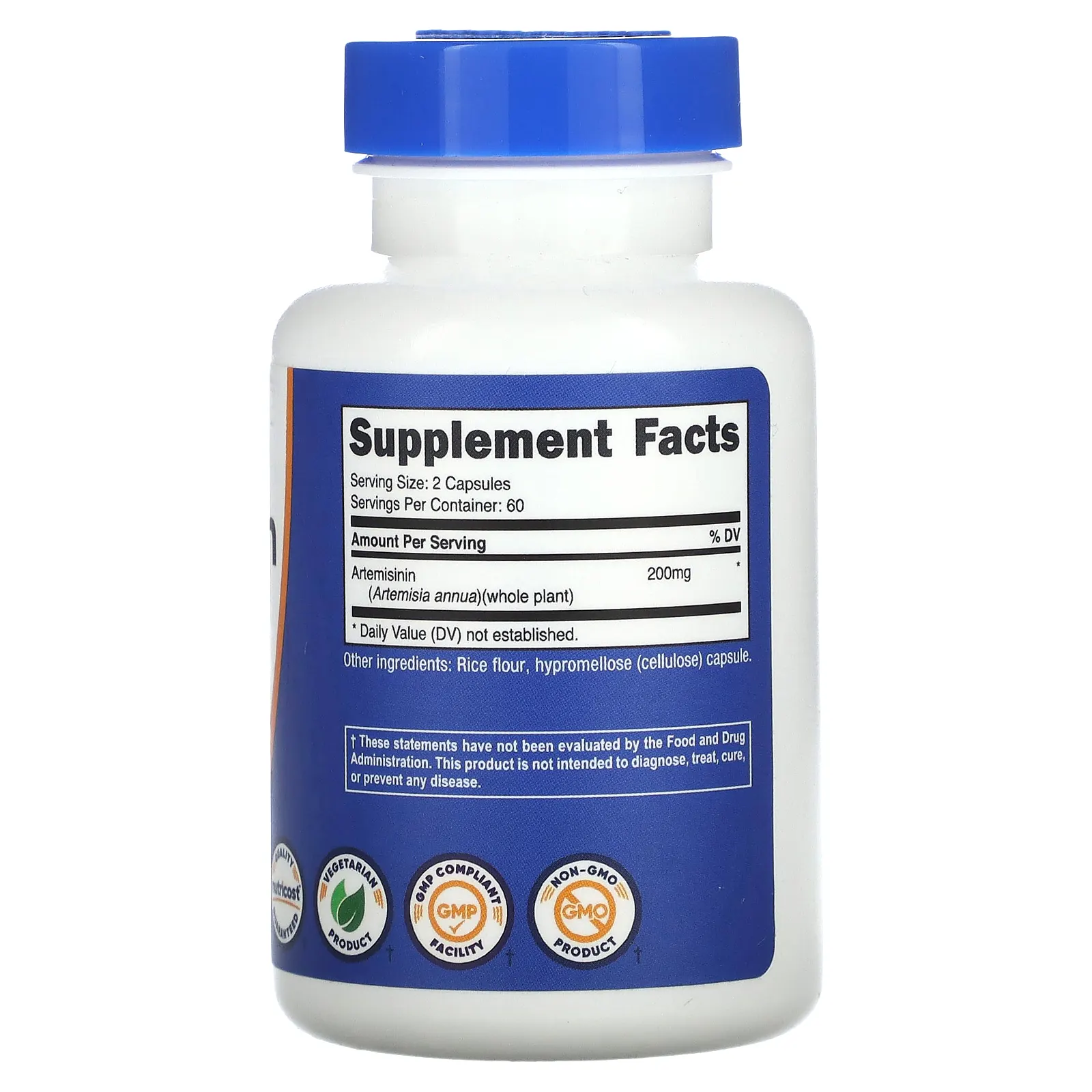 Nutricost, артемизинин, 200 мг, 120 капсул (100 мг в 1 капсуле)