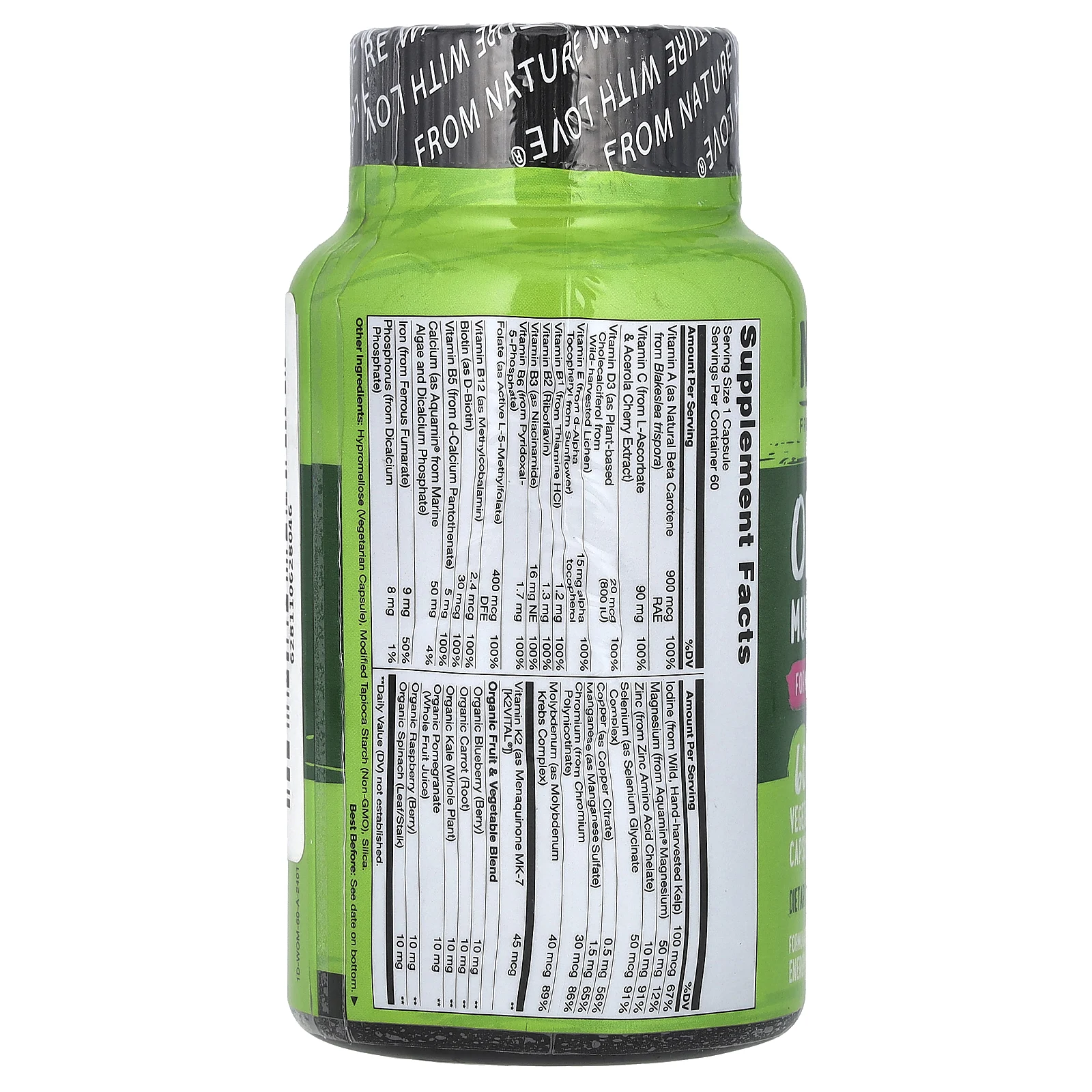 NATURELO, Мультивитамины для женщин One Daily, 60 вегетарианских капсул