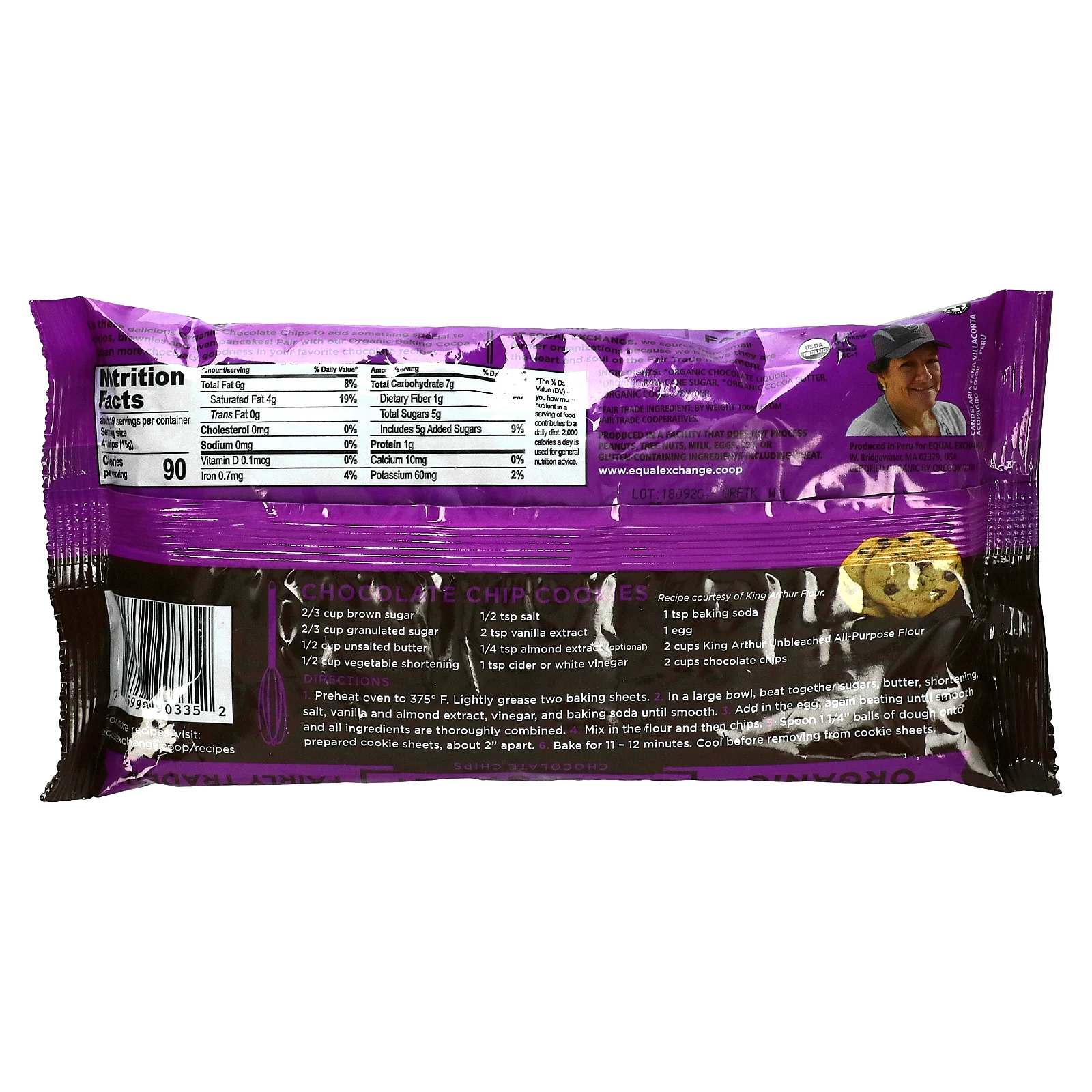 Equal Exchange, горько-сладкая шоколадная крошка, 70% какао, 283,5 г (10 унций)