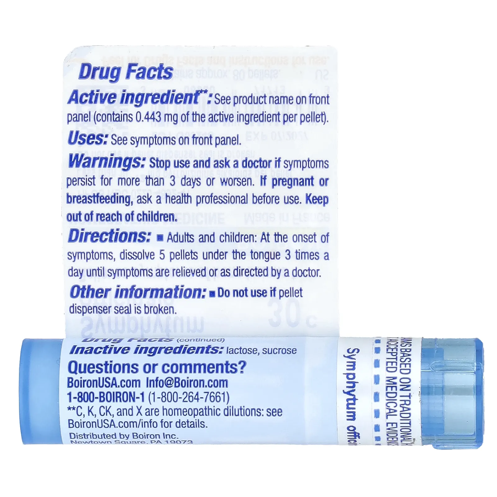 Boiron, Окопник лекарственный, 30 C, прибл. 80 гранул