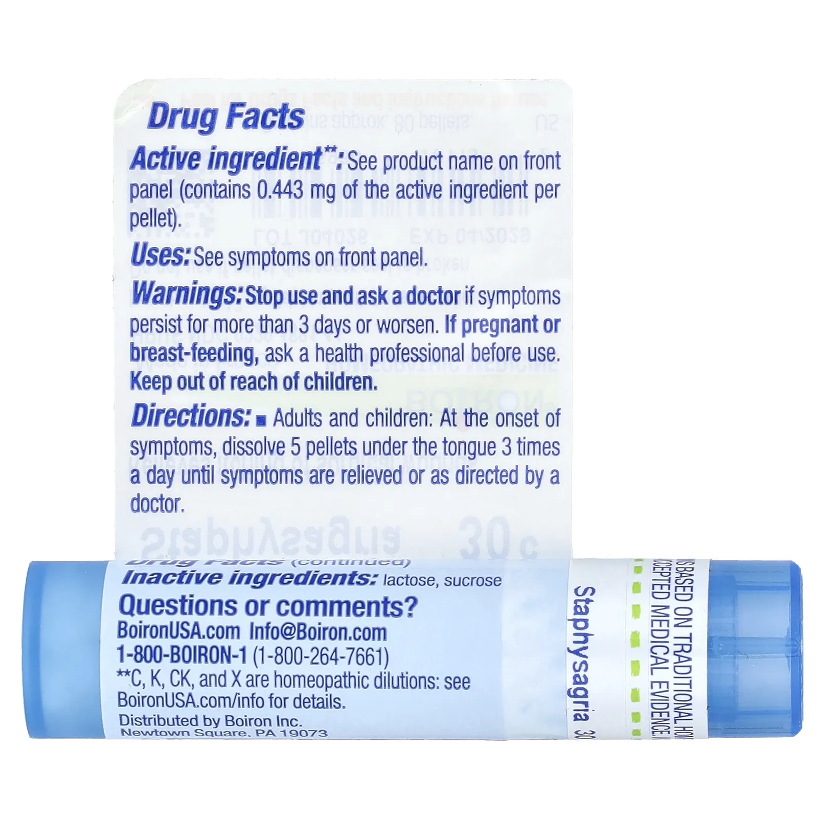 Boiron, Стафизагрия, 30С, 80 драже