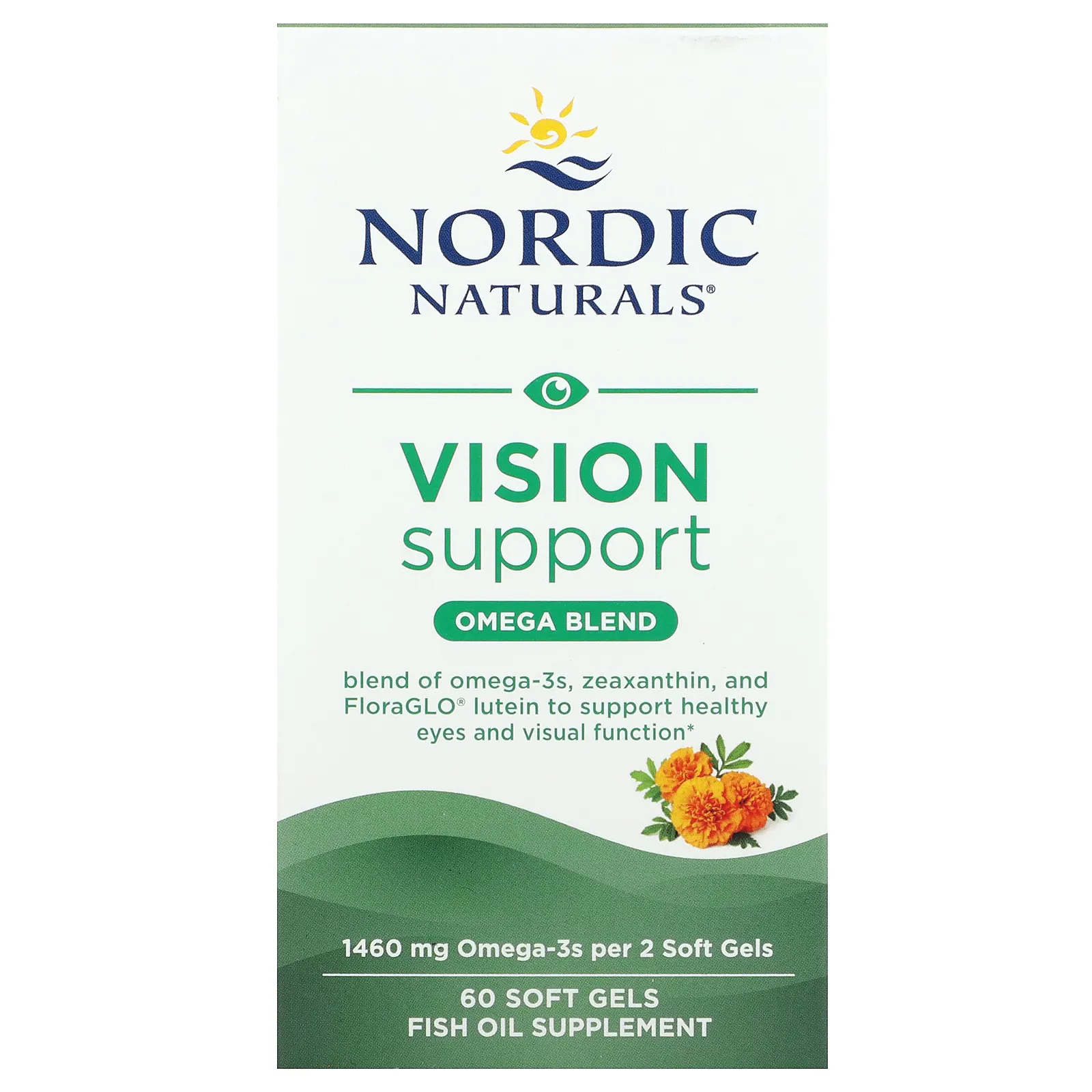 Nordic Naturals, Vision Support, смесь омега кислот для поддержки зрения, 1460 мг, 60 капсул (730 мг в 1 капсуле)